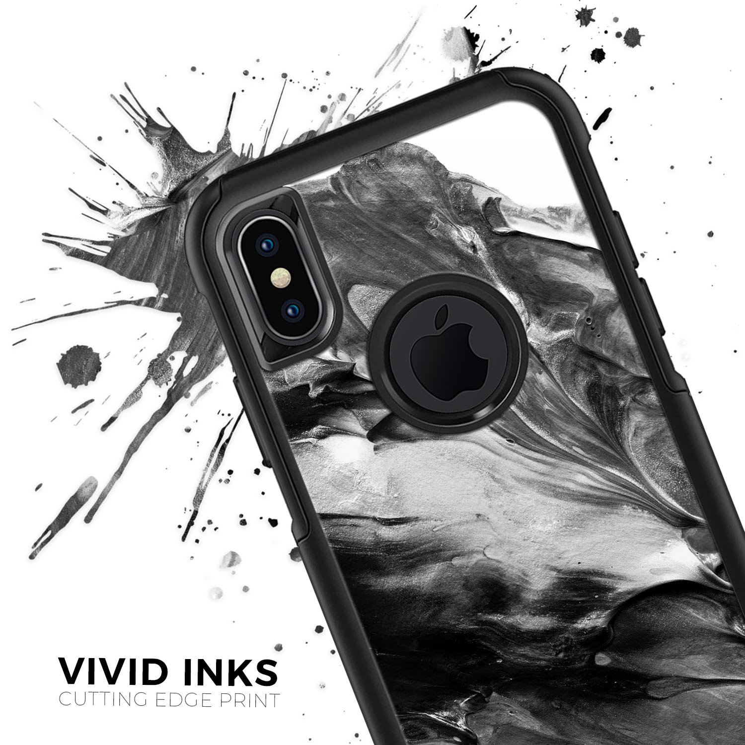 Liquid Abstract Paint V53 Skin Kit for iPhone OtterBox Cases featuring vibrant abstract design and premium 3M materials.