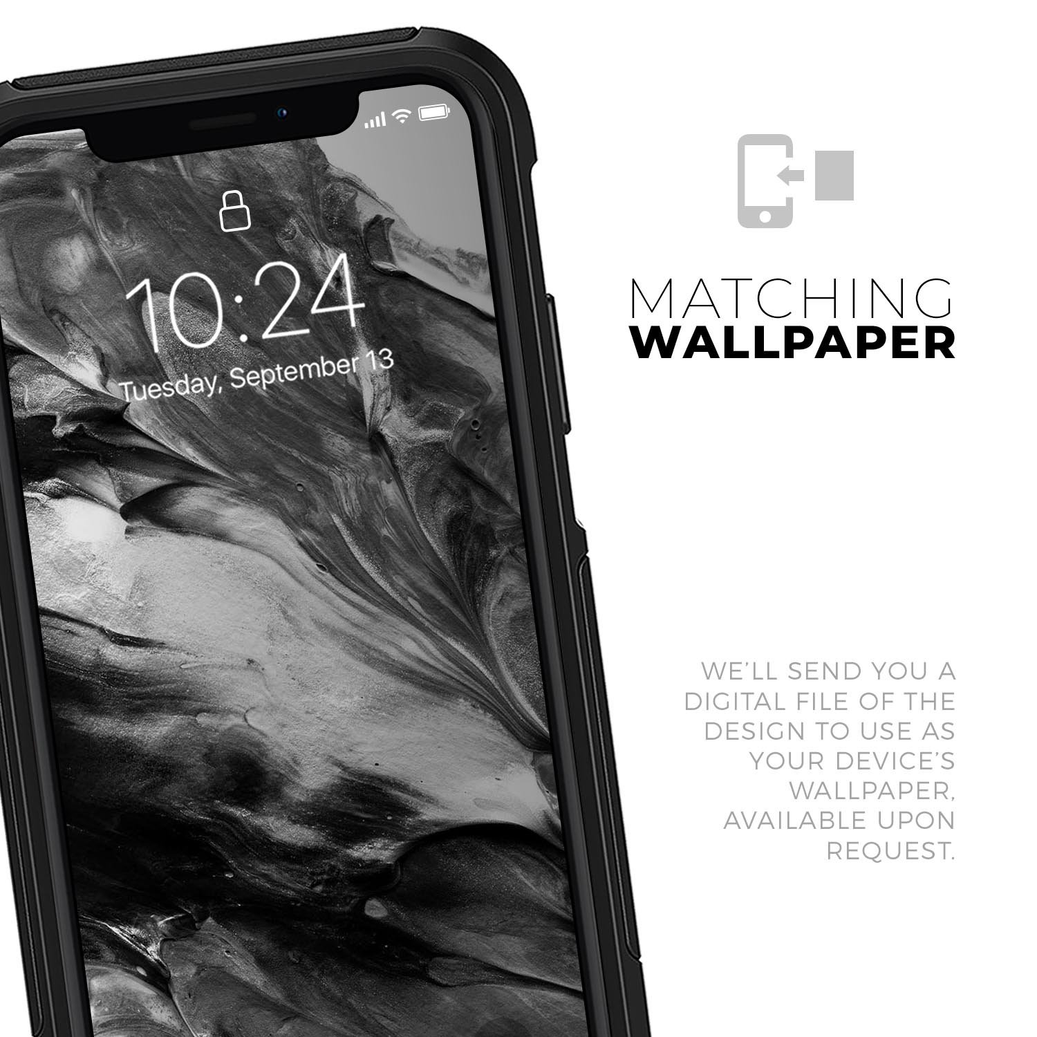 Liquid Abstract Paint V53 Skin Kit for iPhone OtterBox Cases featuring vibrant abstract design and premium 3M materials.