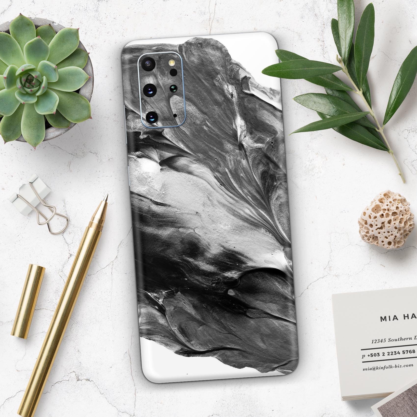 Liquid Abstract Paint V53 skin for Samsung Galaxy S-Series, showcasing vibrant abstract design and premium vinyl material.