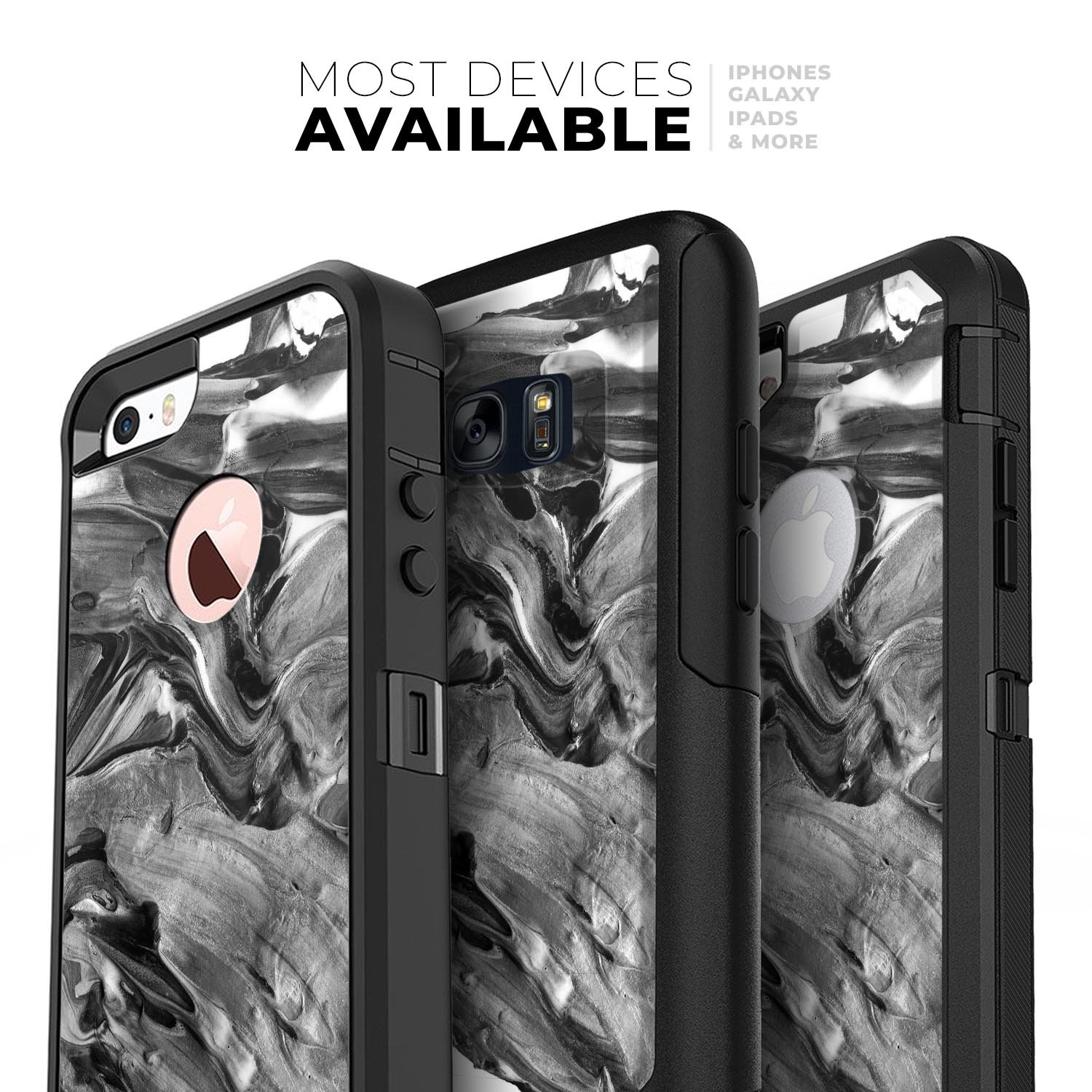 Liquid Abstract Paint V57 Skin Kit for iPhone OtterBox cases featuring vibrant abstract design and premium 3M materials.