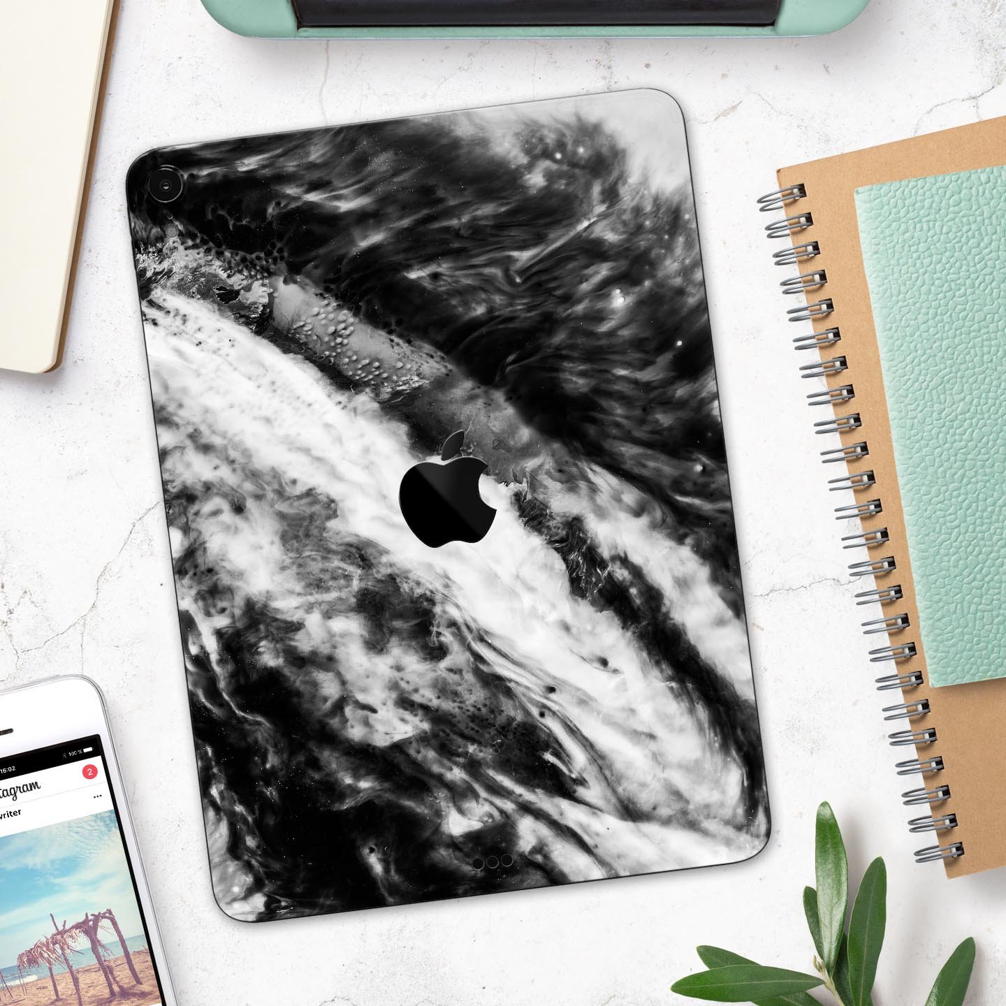 Liquid Abstract Paint V58 skin decal for Apple iPad, showcasing vibrant abstract design and premium 3M material.