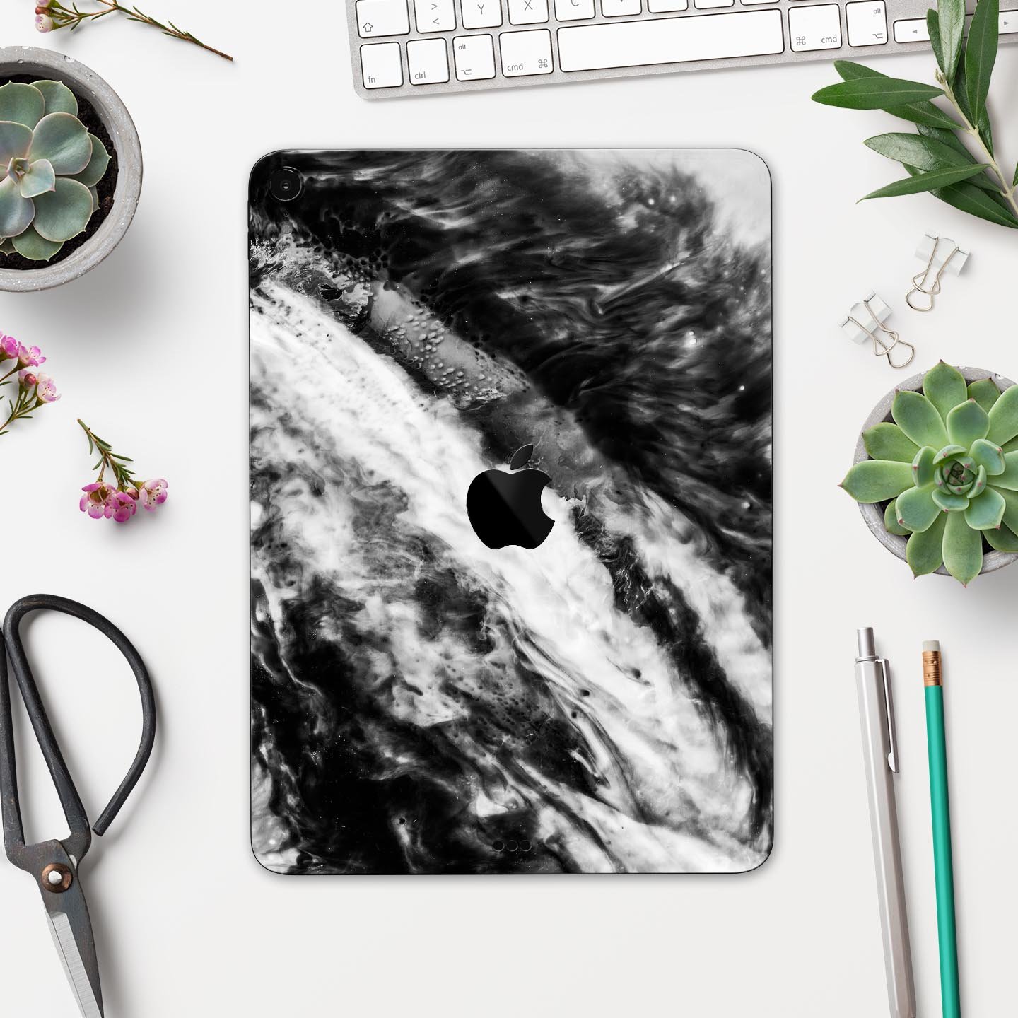 Liquid Abstract Paint V58 skin decal for Apple iPad, showcasing vibrant abstract design and premium 3M material.