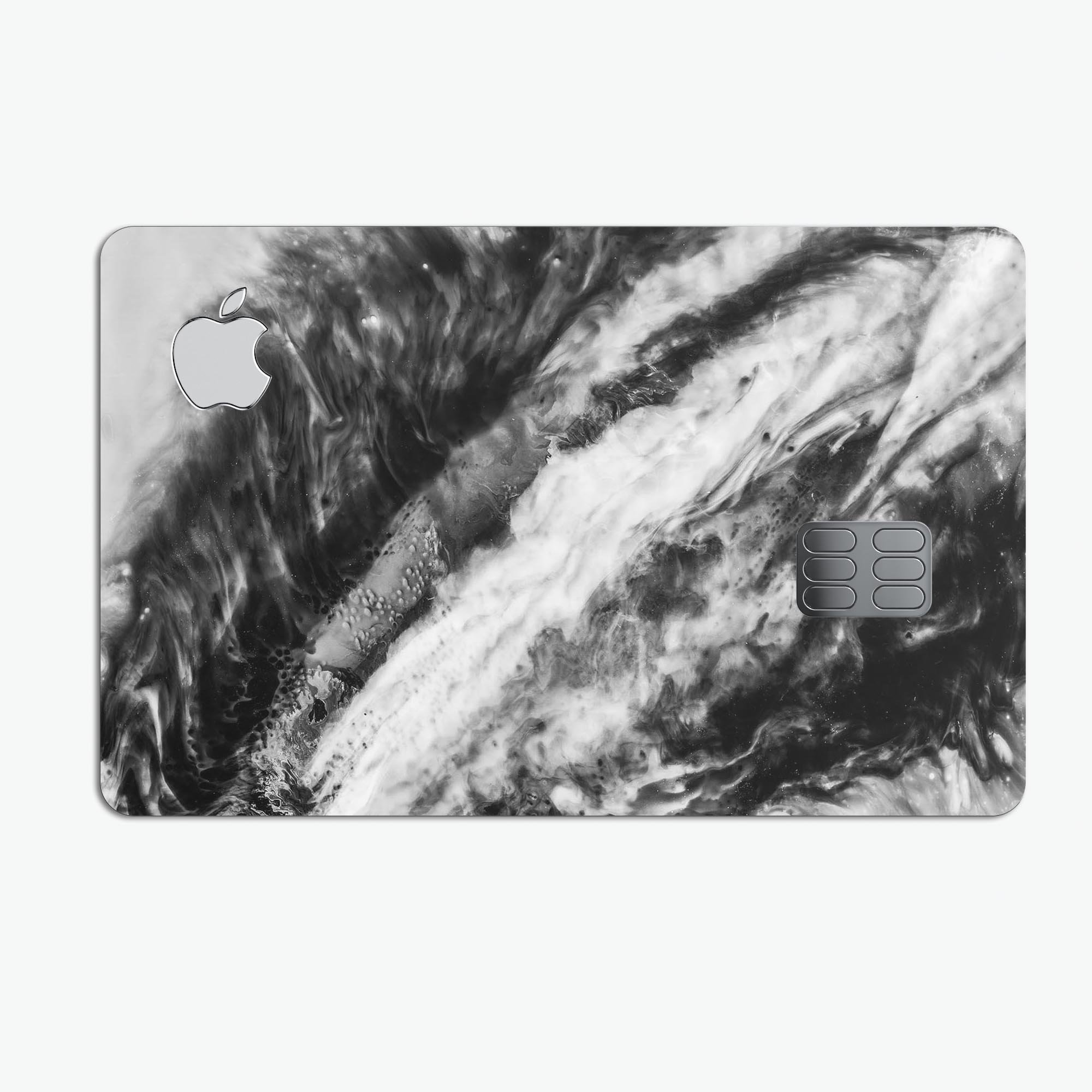 Liquid Abstract Paint V58 skin kit for Apple Card, showcasing premium vinyl design with glossy and matte finish options.