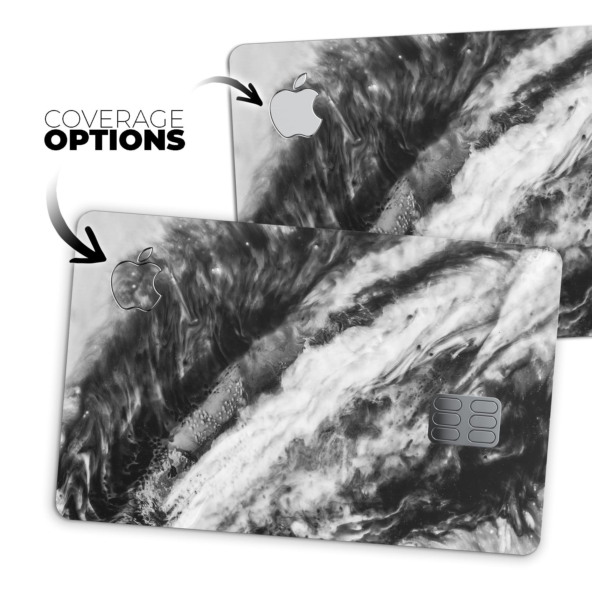 Liquid Abstract Paint V58 skin kit for Apple Card, showcasing premium vinyl design with glossy and matte finish options.