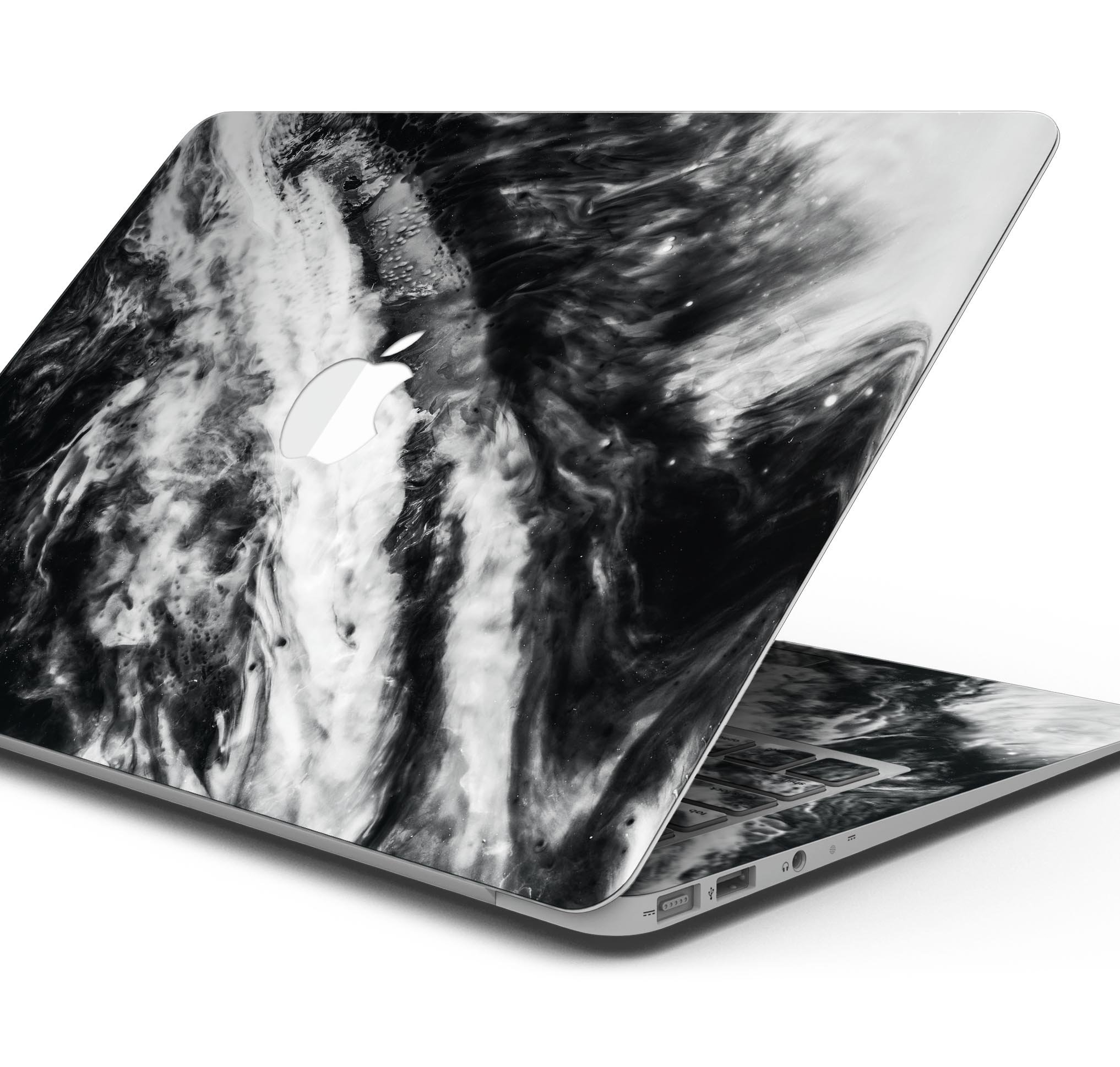 Liquid Abstract Paint V58 skin decal wrap kit for Apple MacBook, showcasing vibrant colors and a sleek design.