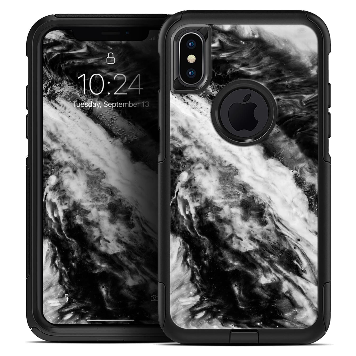 Liquid Abstract Paint V58 Skin Kit for iPhone OtterBox Cases featuring vibrant abstract design and premium materials.