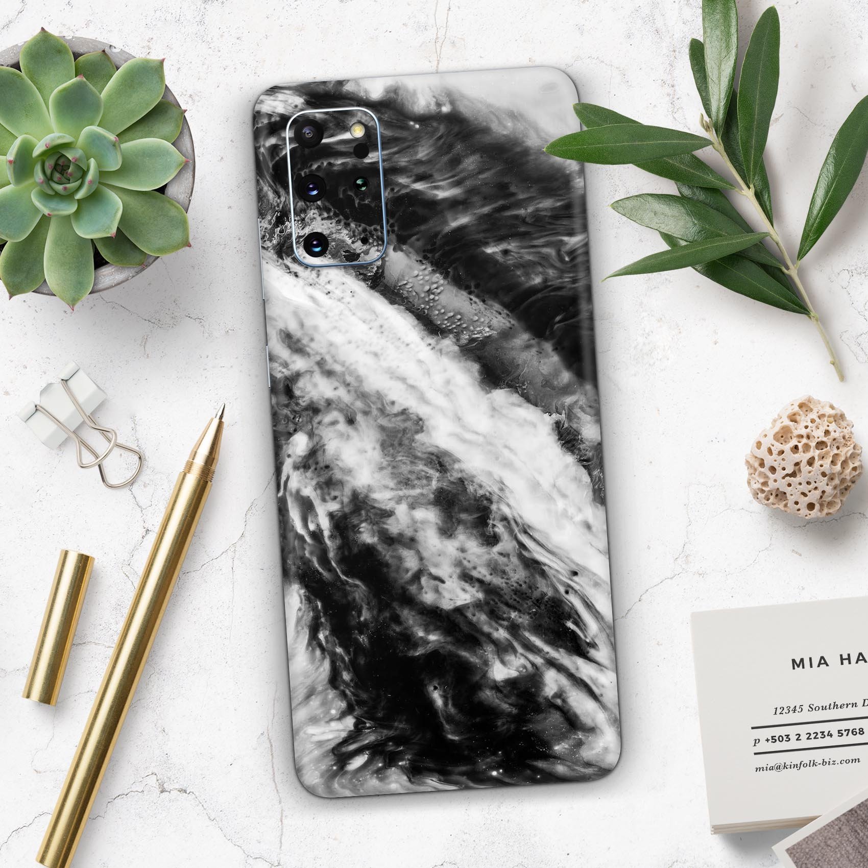 Liquid Abstract Paint V58 skin for Samsung Galaxy S-Series, showcasing vibrant abstract design and premium vinyl material.