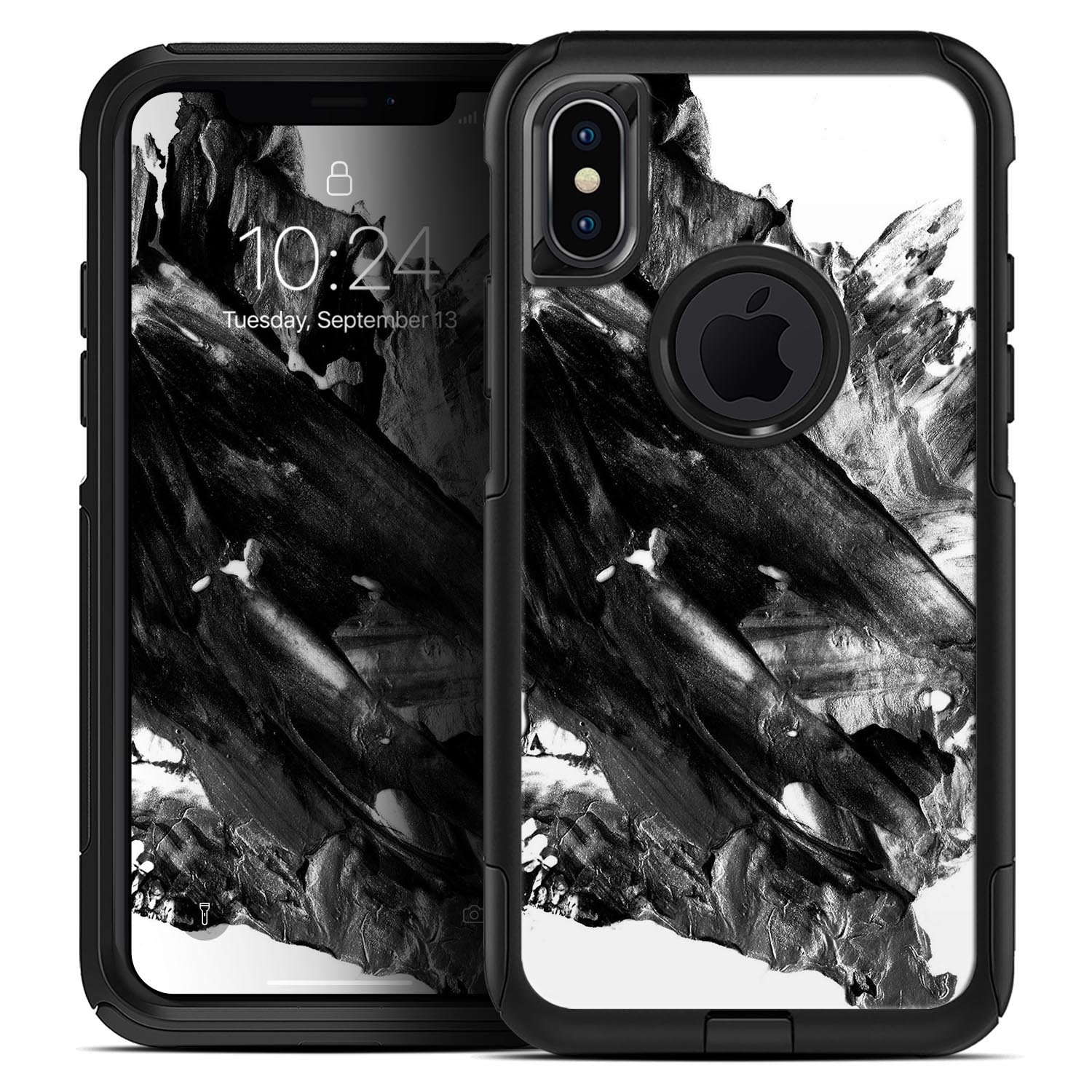 Liquid Abstract Paint V59 Skin Kit for iPhone OtterBox Cases featuring vibrant abstract design and premium 3M materials.