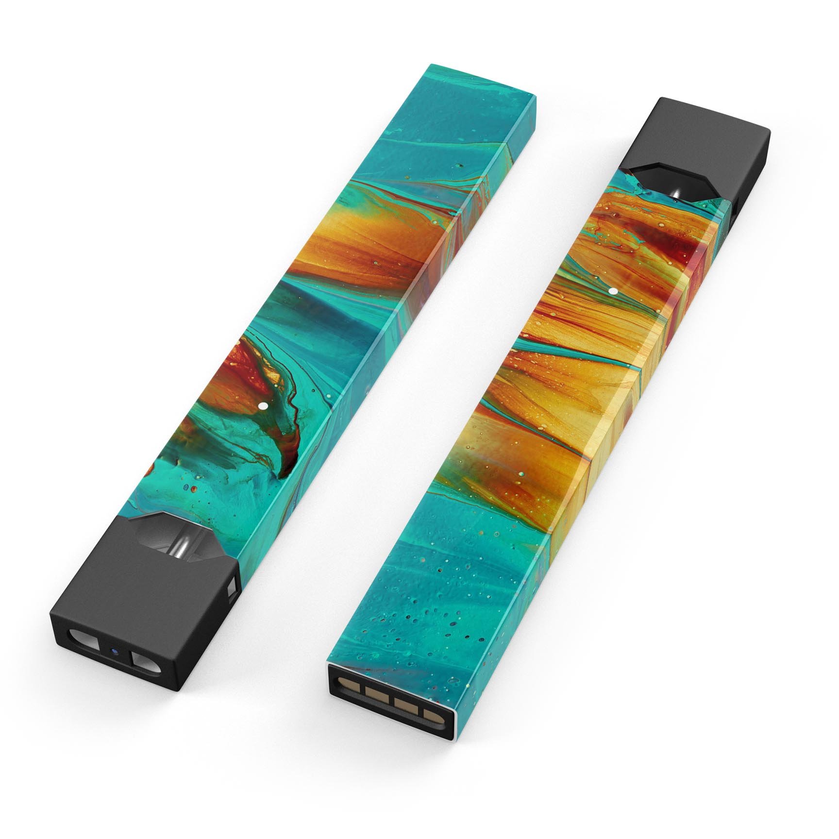 Liquid Abstract Paint V60 skin-wrap sticker designed for JUUL vaping device, showcasing vibrant colors and a sleek design.