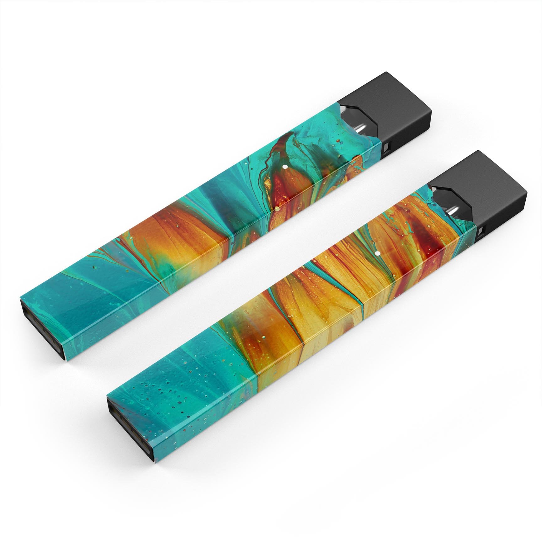 Liquid Abstract Paint V60 skin-wrap sticker designed for JUUL vaping device, showcasing vibrant colors and a sleek design.