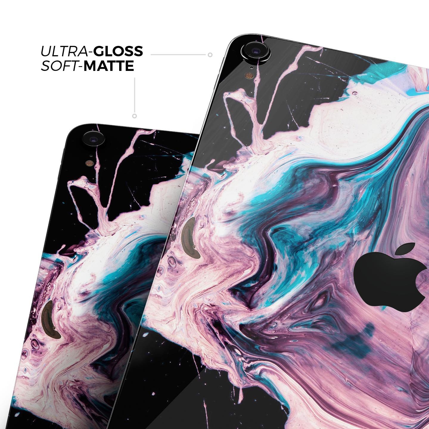 Liquid Abstract Paint V62 skin decal for Apple iPad, showcasing vibrant abstract design and premium 3M material.