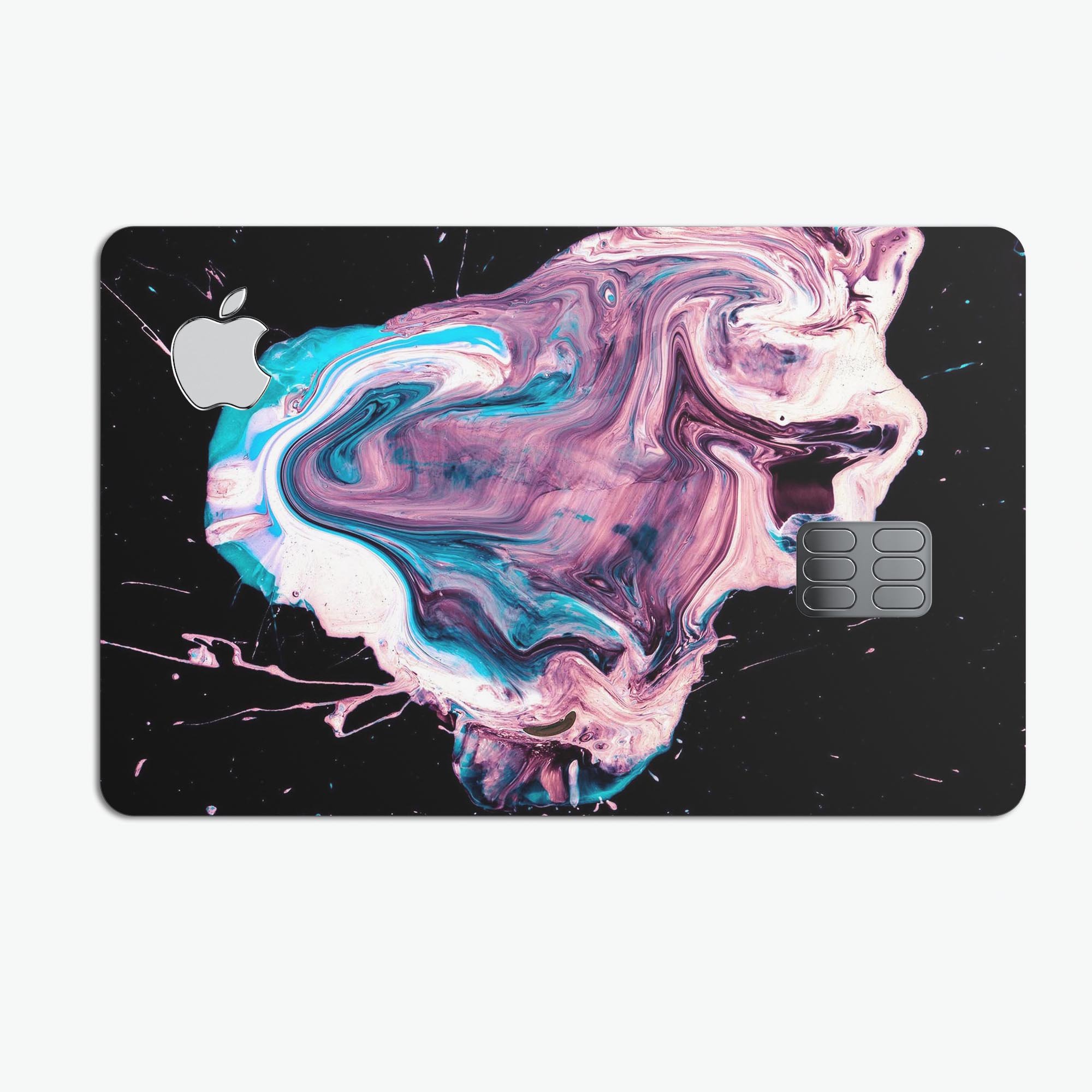 Liquid Abstract Paint V62 skin kit for Apple Card, showcasing premium vinyl design and finishes.