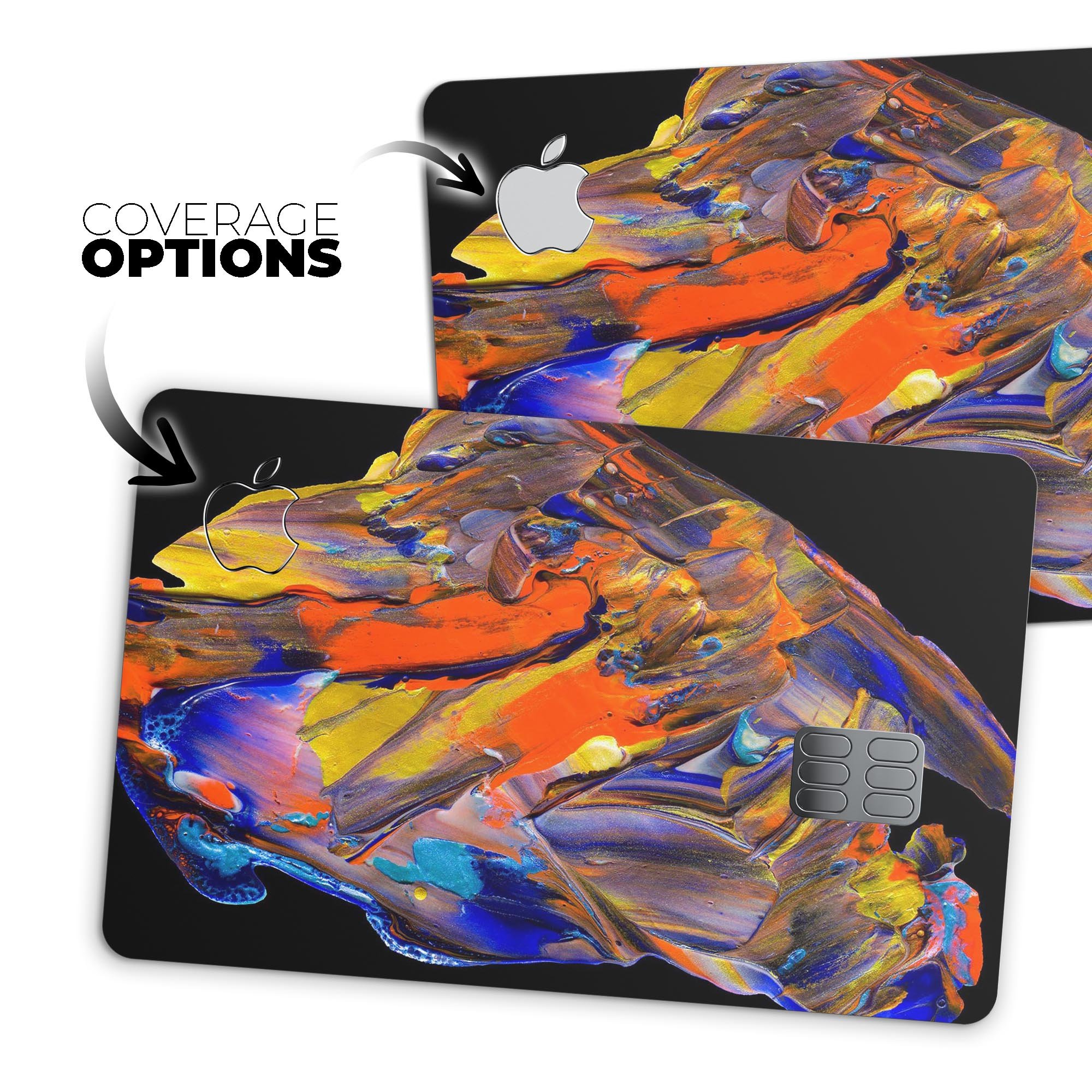 Liquid Abstract Paint V63 skin kit for Apple Card, showcasing premium vinyl design with ultra-gloss finish.
