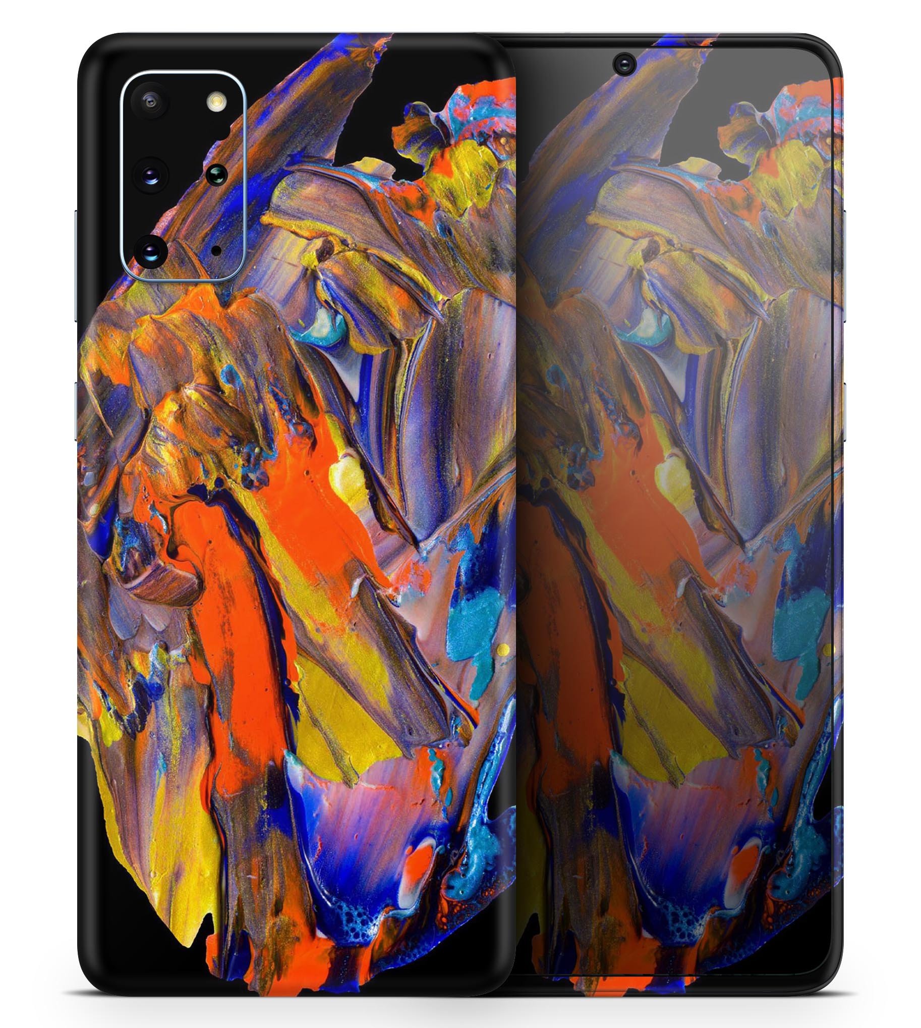 Liquid Abstract Paint V63 skin for Samsung Galaxy S-Series, showcasing vibrant design and premium vinyl material.