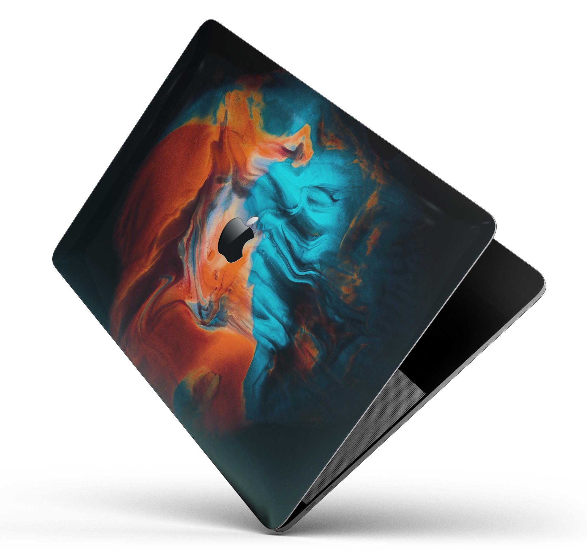 Liquid Abstract Paint V64 skin decal wrap kit for Apple MacBook, showcasing vibrant colors and a sleek design.