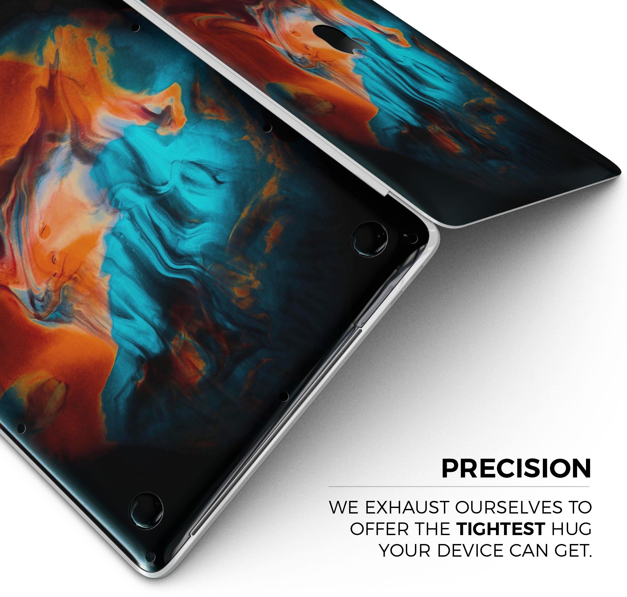 Liquid Abstract Paint V64 skin decal wrap kit for Apple MacBook, showcasing vibrant colors and a sleek design.