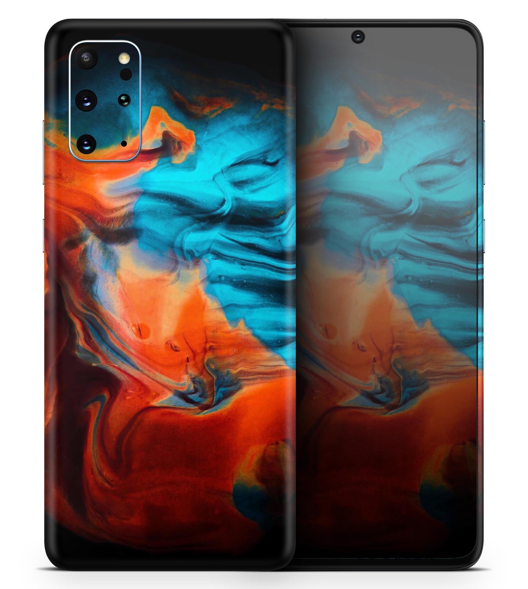 Liquid Abstract Paint V64 skin for Samsung Galaxy S-Series, showcasing vibrant colors and a sleek design, perfect for personalizing your device.