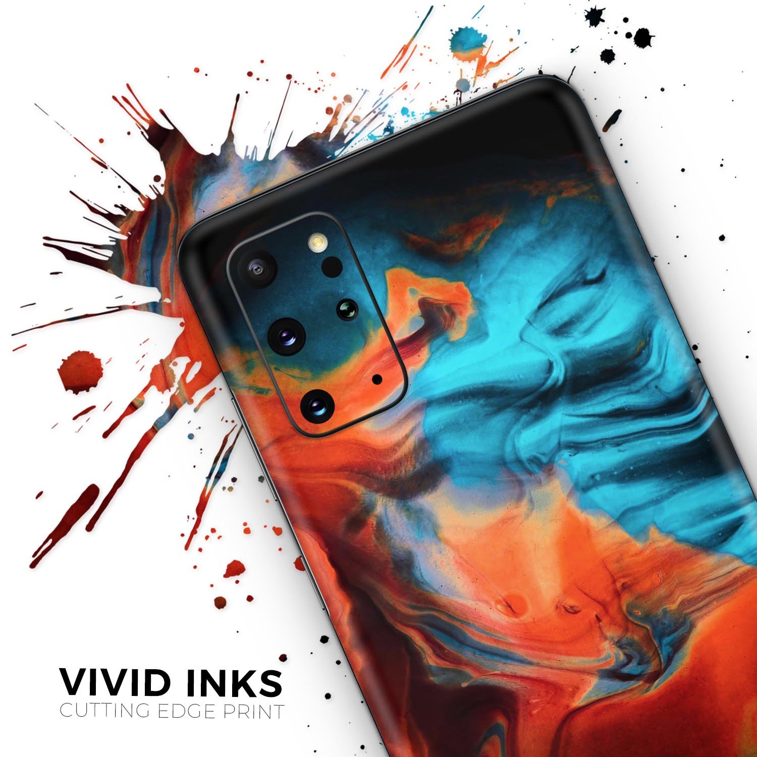 Liquid Abstract Paint V64 skin for Samsung Galaxy S-Series, showcasing vibrant colors and a sleek design, perfect for personalizing your device.