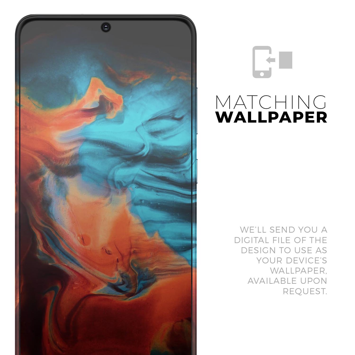 Liquid Abstract Paint V64 skin for Samsung Galaxy S-Series, showcasing vibrant colors and a sleek design, perfect for personalizing your device.