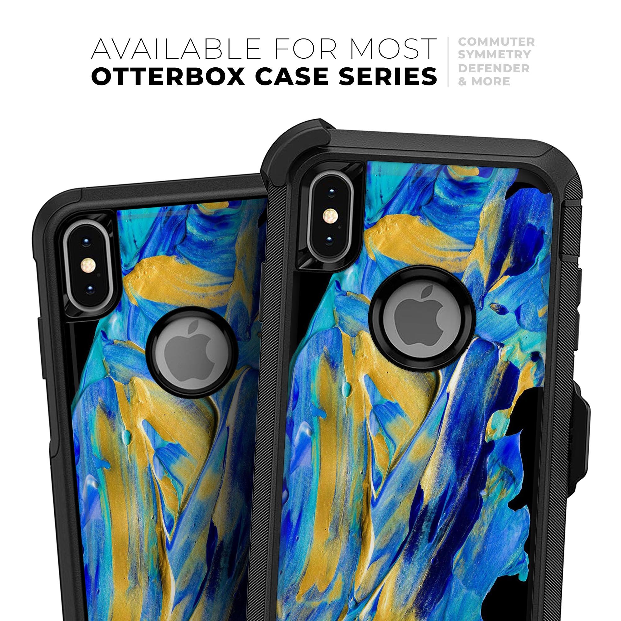 Liquid Abstract Paint V65 Skin Kit designed for iPhone OtterBox cases, featuring vibrant abstract design and ultra-thin protection.