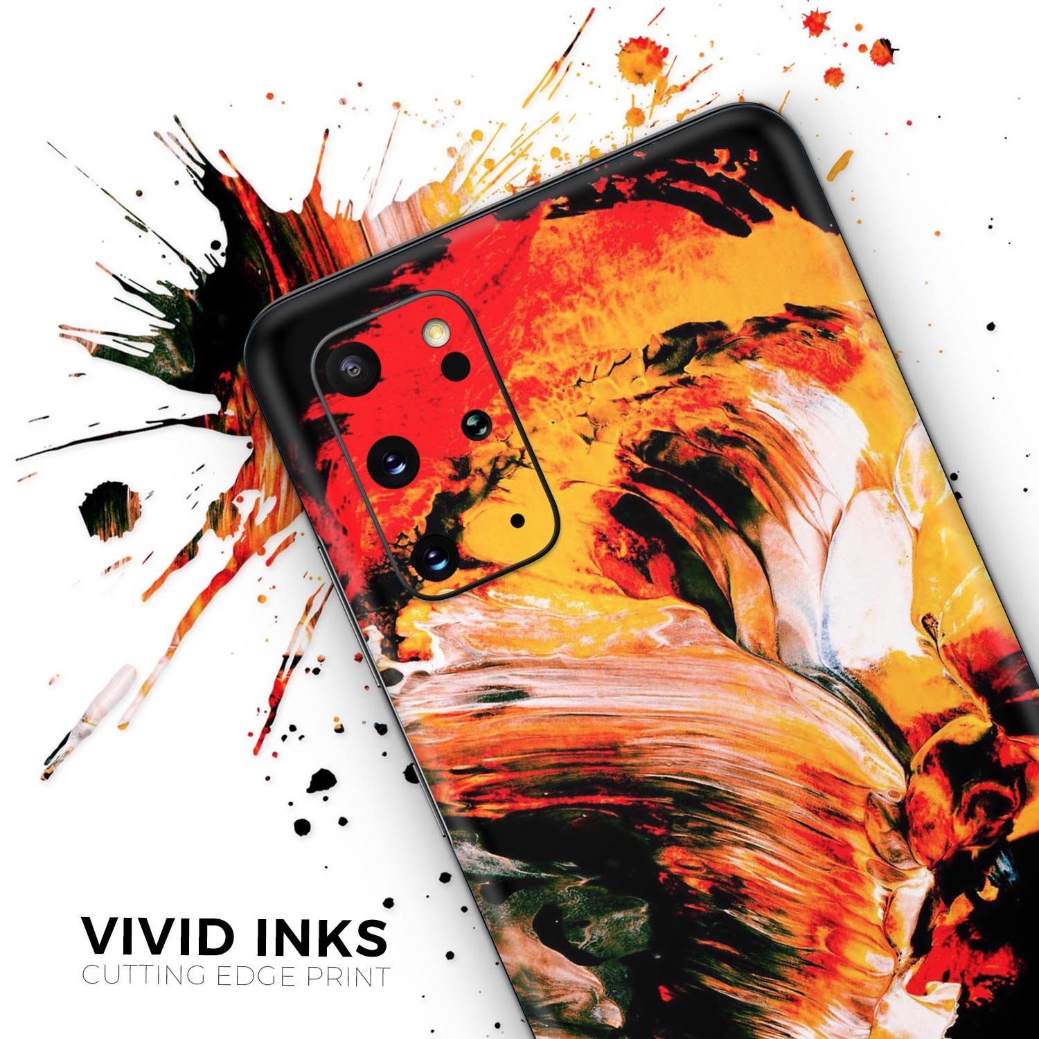Liquid Abstract Paint V69 skin for Samsung Galaxy S-Series, showcasing vibrant design and premium vinyl material.