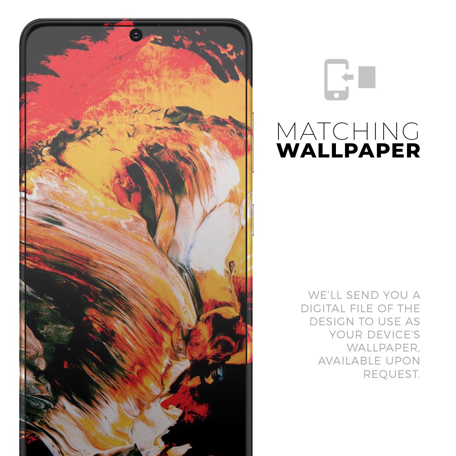 Liquid Abstract Paint V69 skin for Samsung Galaxy S-Series, showcasing vibrant design and premium vinyl material.