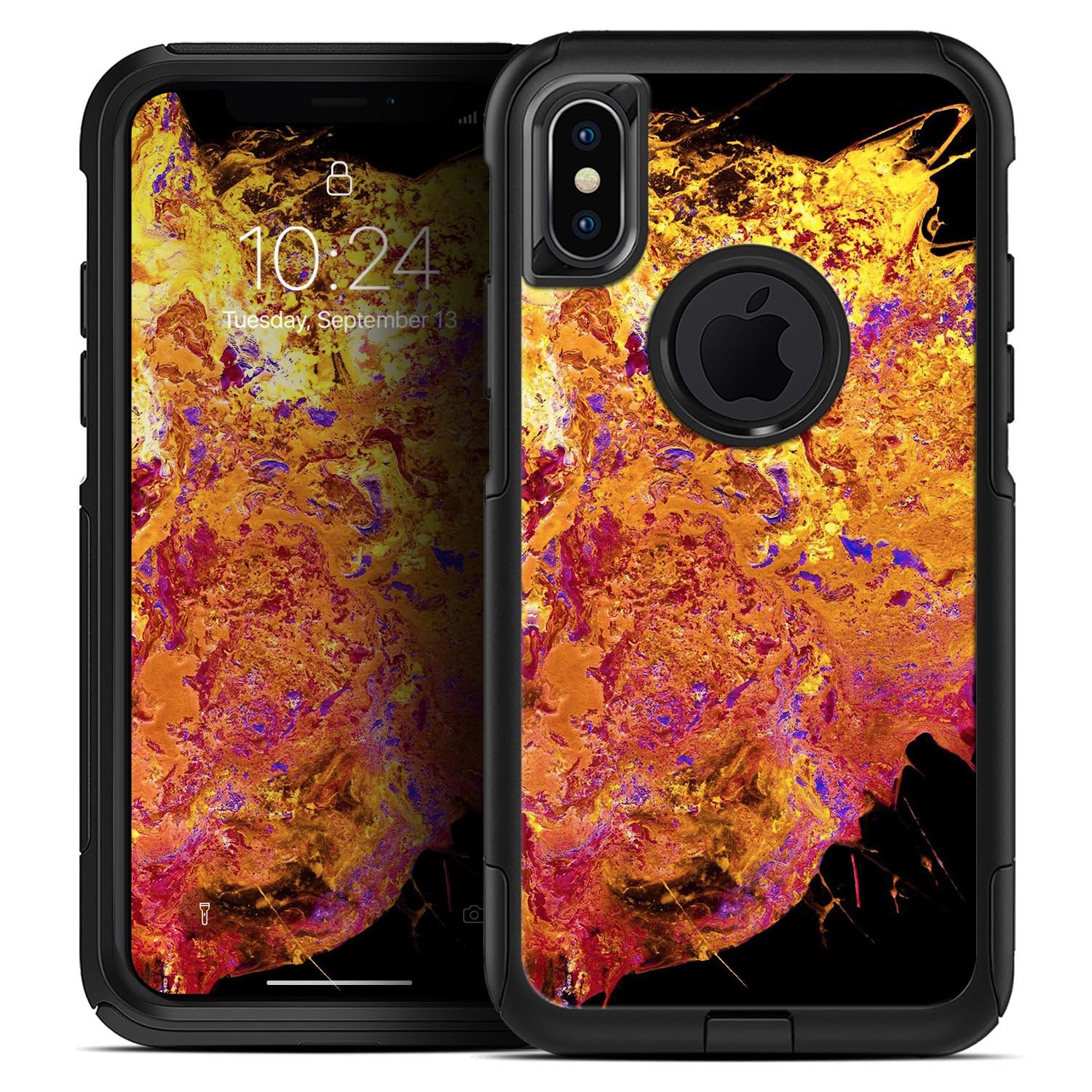 Liquid Abstract Paint V7 Skin Kit for iPhone OtterBox Cases featuring vibrant abstract design and premium 3M materials.