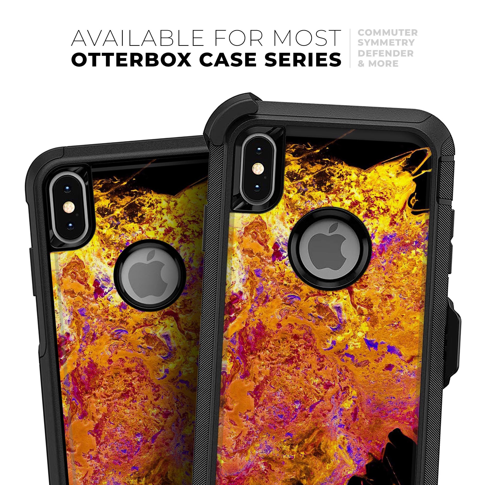 Liquid Abstract Paint V7 Skin Kit for iPhone OtterBox Cases featuring vibrant abstract design and premium 3M materials.