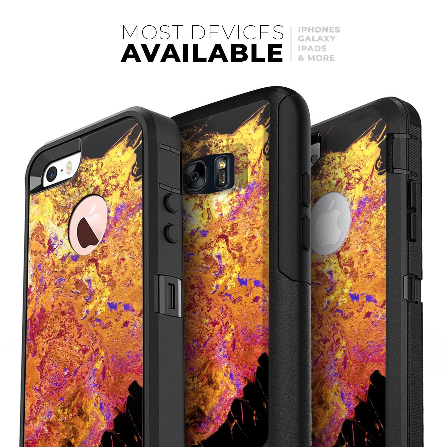 Liquid Abstract Paint V7 Skin Kit for iPhone OtterBox Cases featuring vibrant abstract design and premium 3M materials.