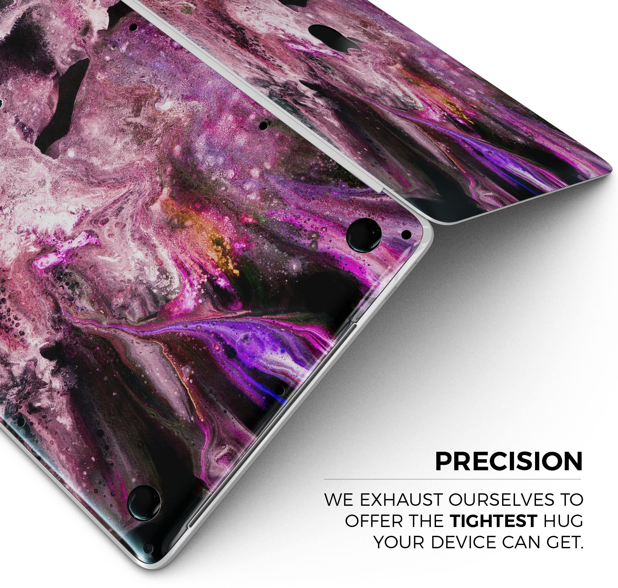 Liquid Abstract Paint V70 skin decal wrap kit for MacBook, showcasing vibrant design and premium vinyl material.