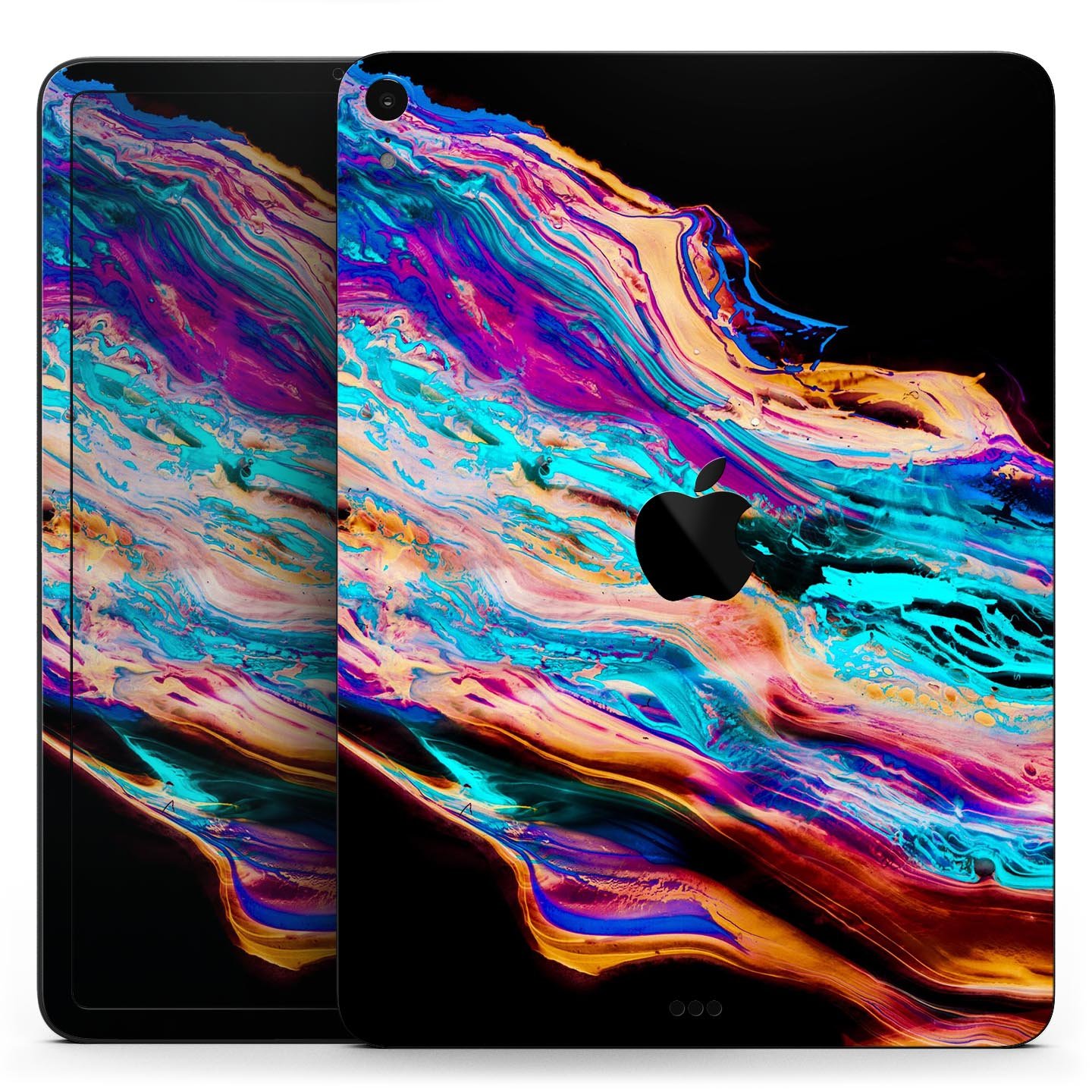 Liquid Abstract Paint V71 skin decal for Apple iPad, showcasing vibrant abstract design and premium 3M material.