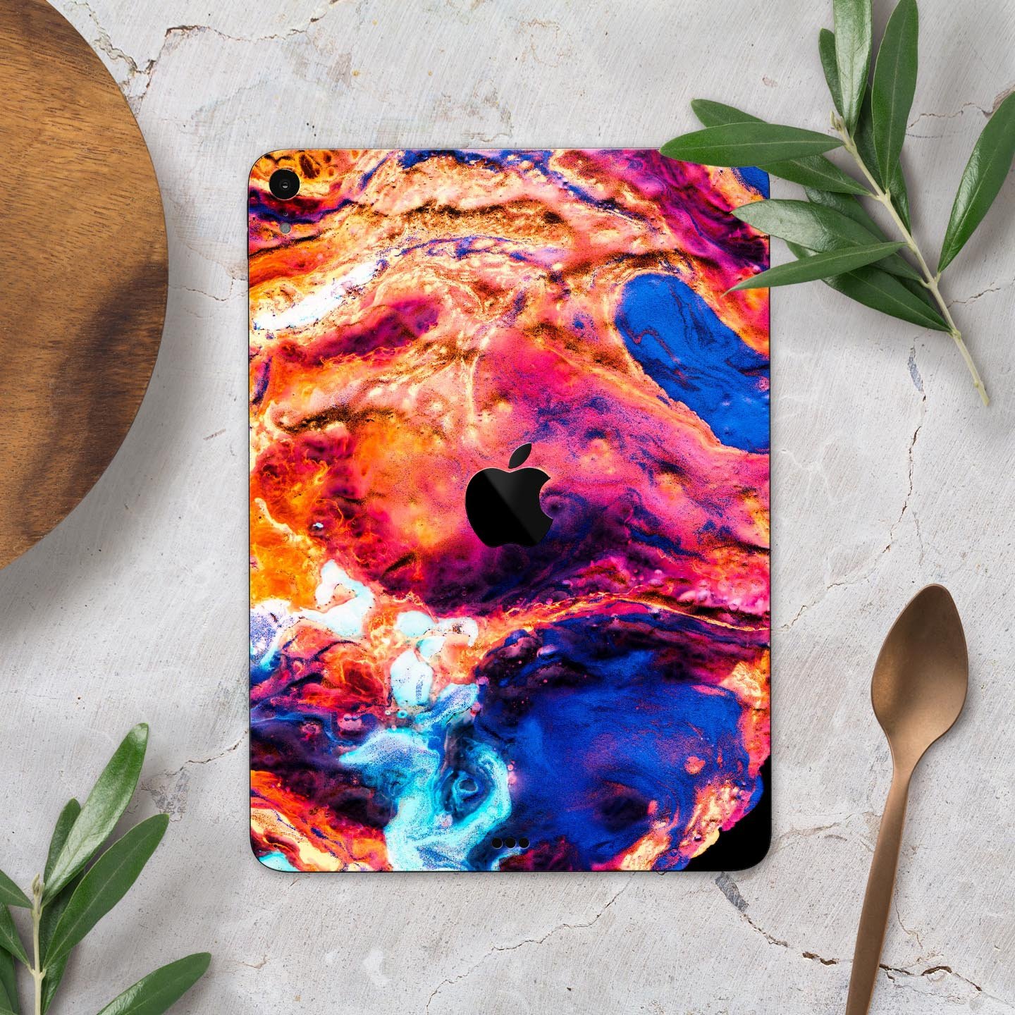Liquid Abstract Paint V72 skin decal for Apple iPad, showcasing vibrant abstract design and premium 3M material.
