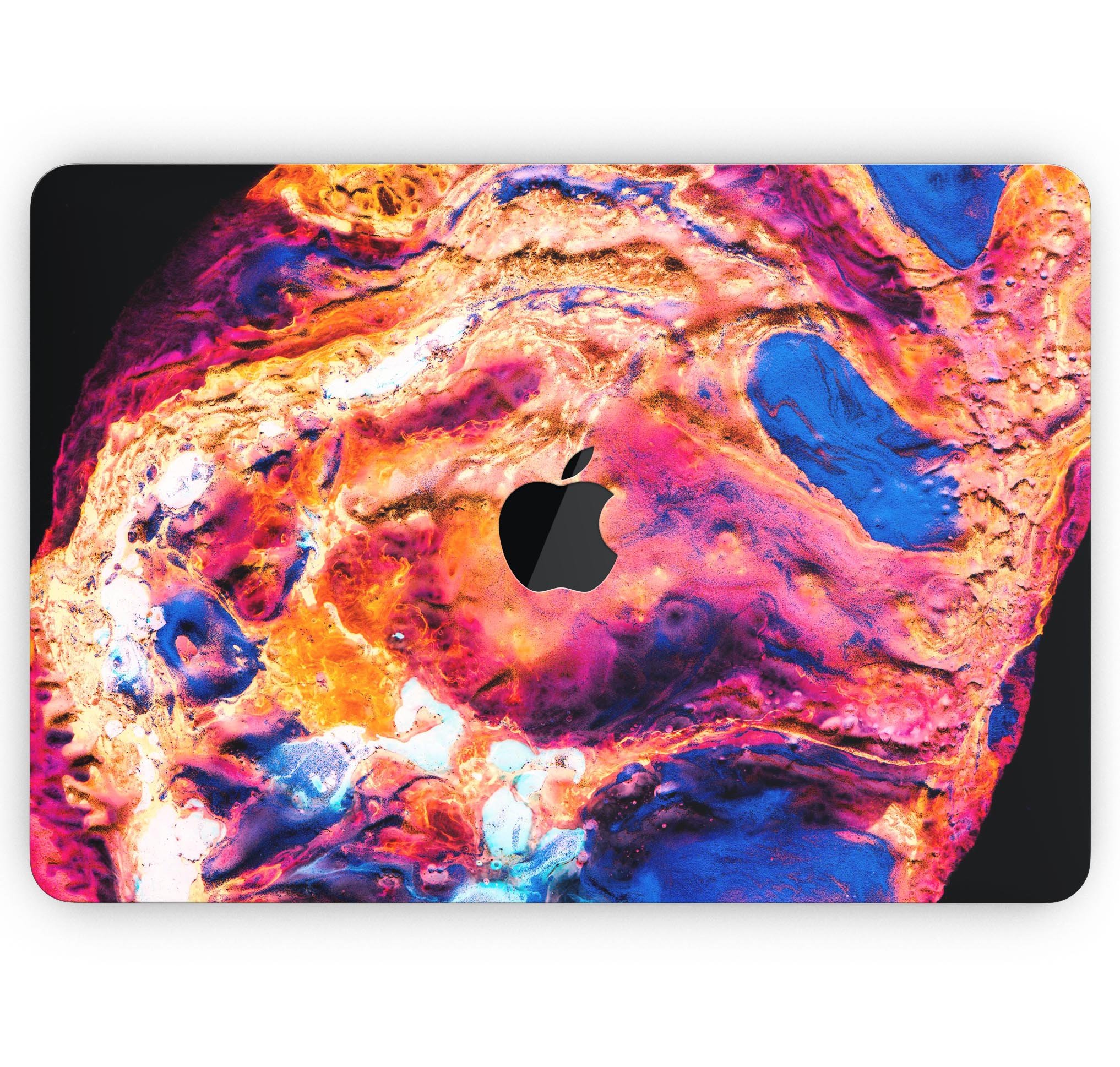 Liquid Abstract Paint V72 skin decal wrap kit for Apple MacBook, showcasing vibrant design and premium vinyl material.