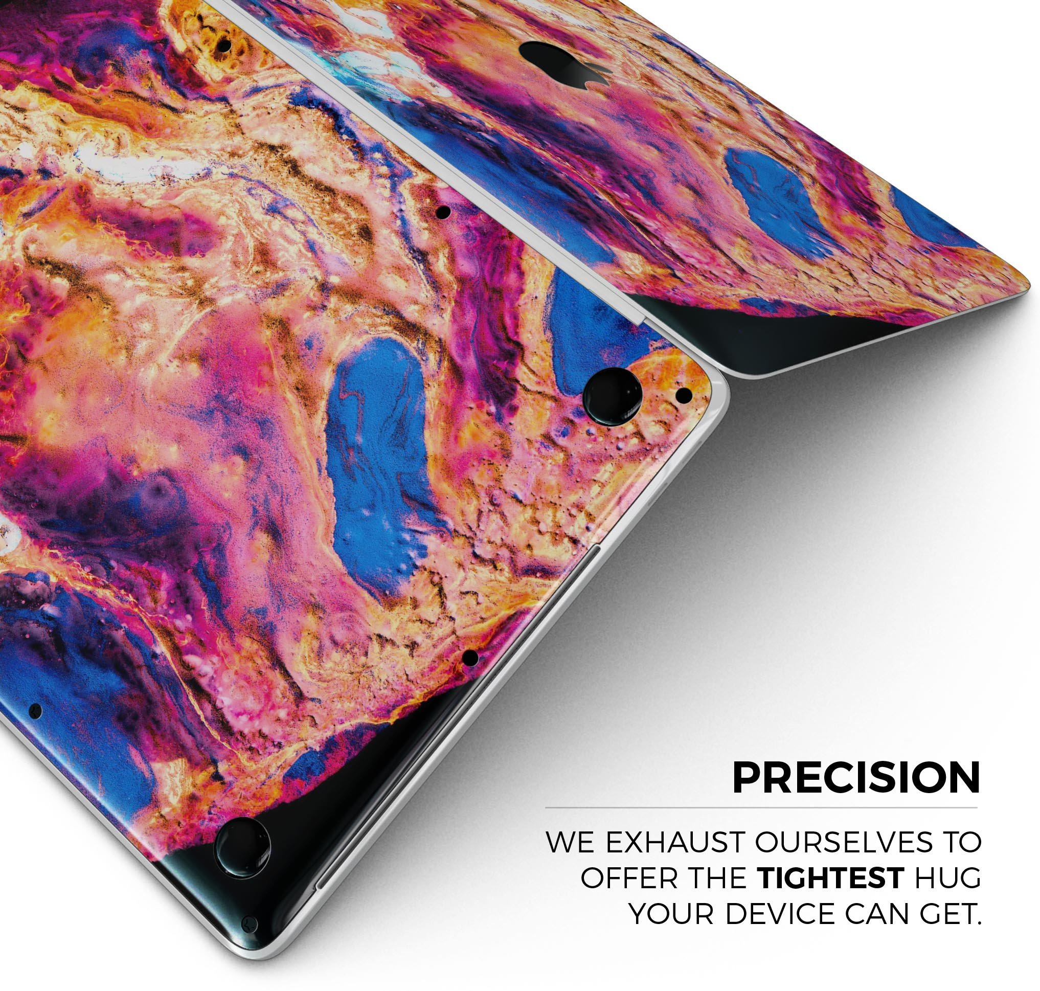Liquid Abstract Paint V72 skin decal wrap kit for Apple MacBook, showcasing vibrant design and premium vinyl material.