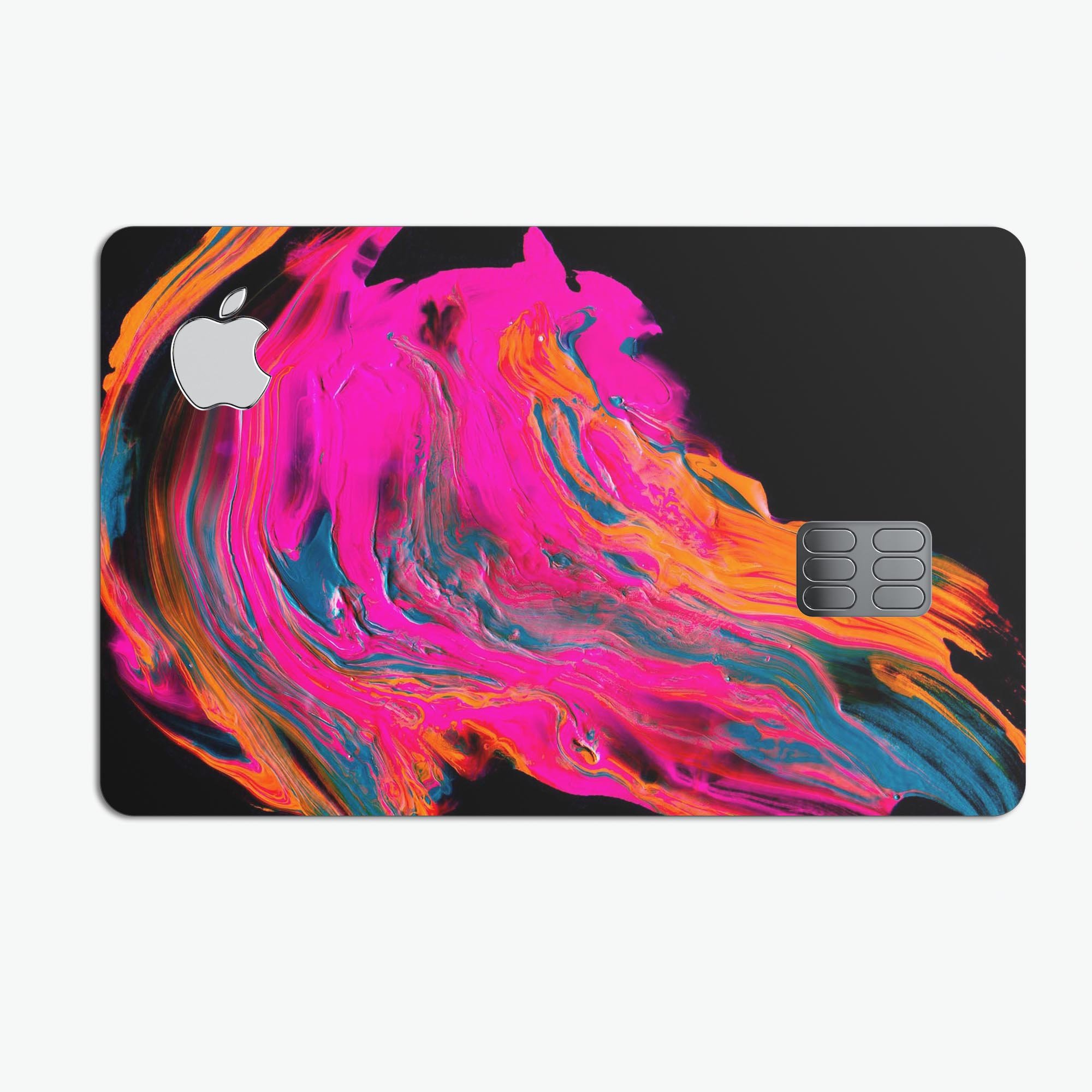 Liquid Abstract Paint V73 skin for Apple Card, showcasing premium vinyl design with bubble-free installation and glossy finish.
