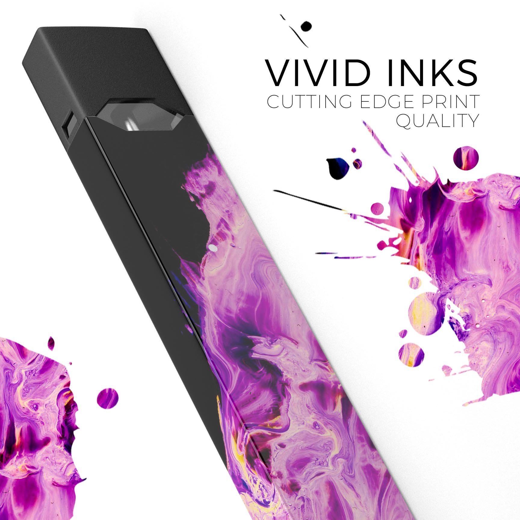 Liquid Abstract Paint V76 skin-wrap sticker designed for JUUL vaping device, showcasing vibrant colors and a unique abstract design.