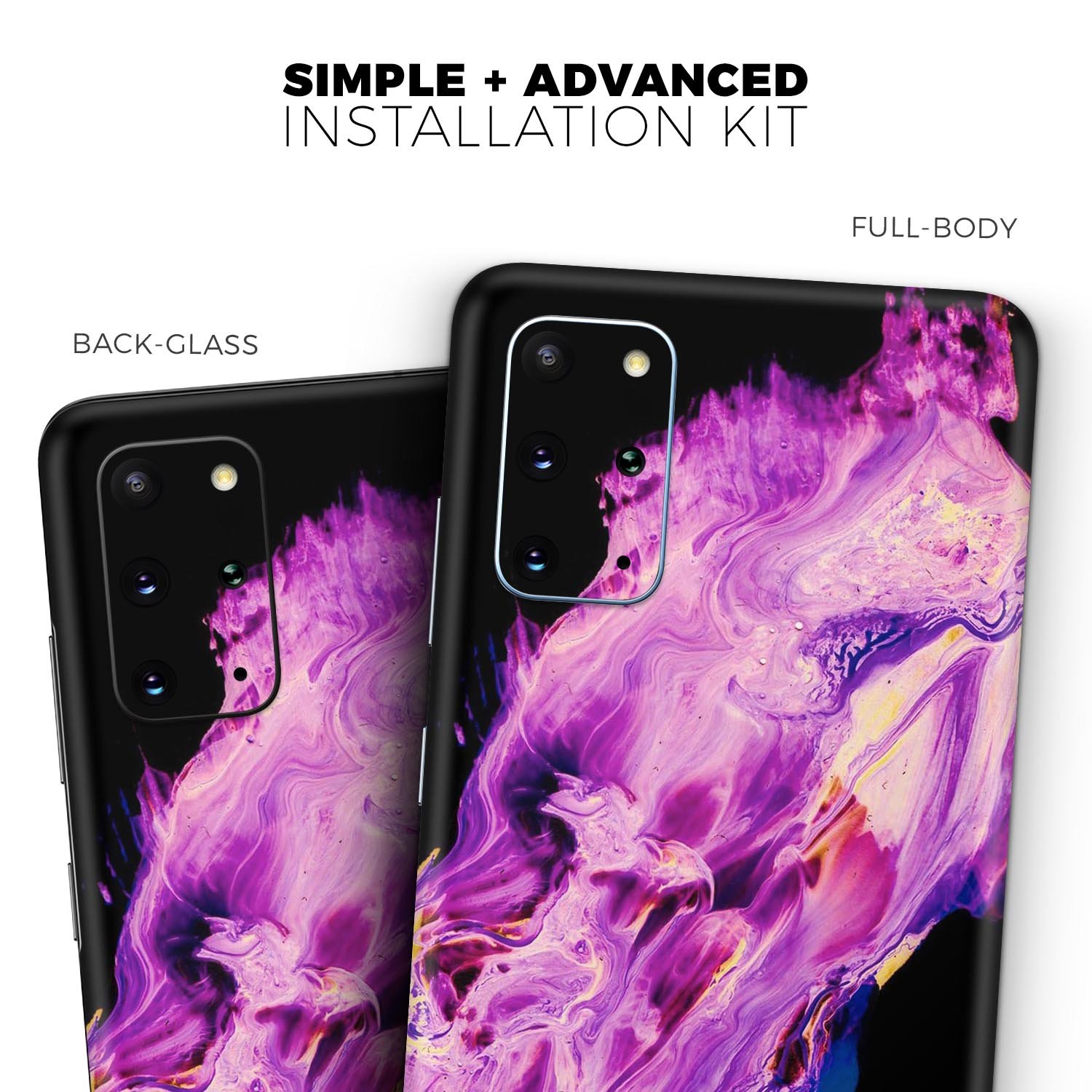 Liquid Abstract Paint V76 skin for Samsung Galaxy S-Series, showcasing vibrant abstract design and premium vinyl material.