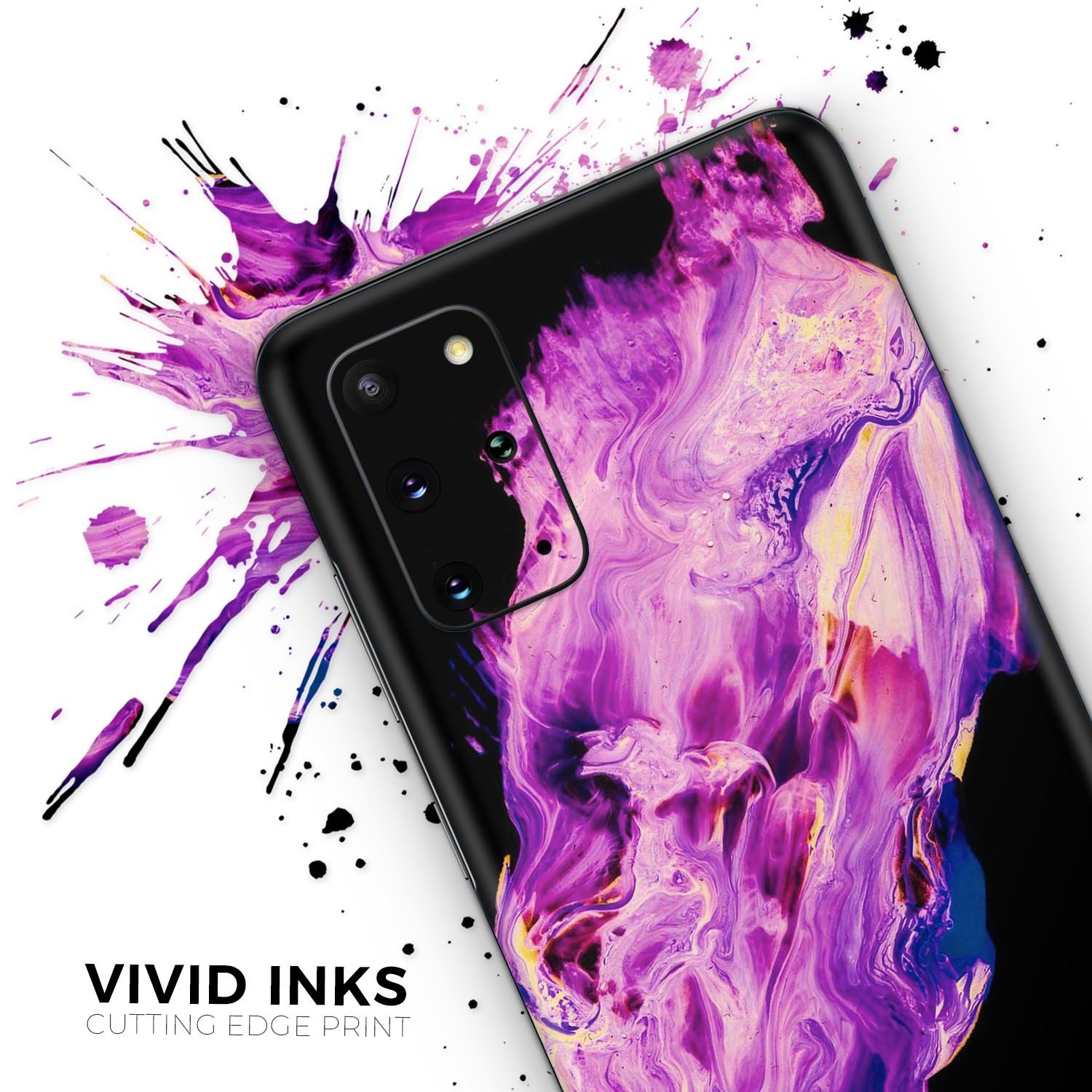 Liquid Abstract Paint V76 skin for Samsung Galaxy S-Series, showcasing vibrant abstract design and premium vinyl material.