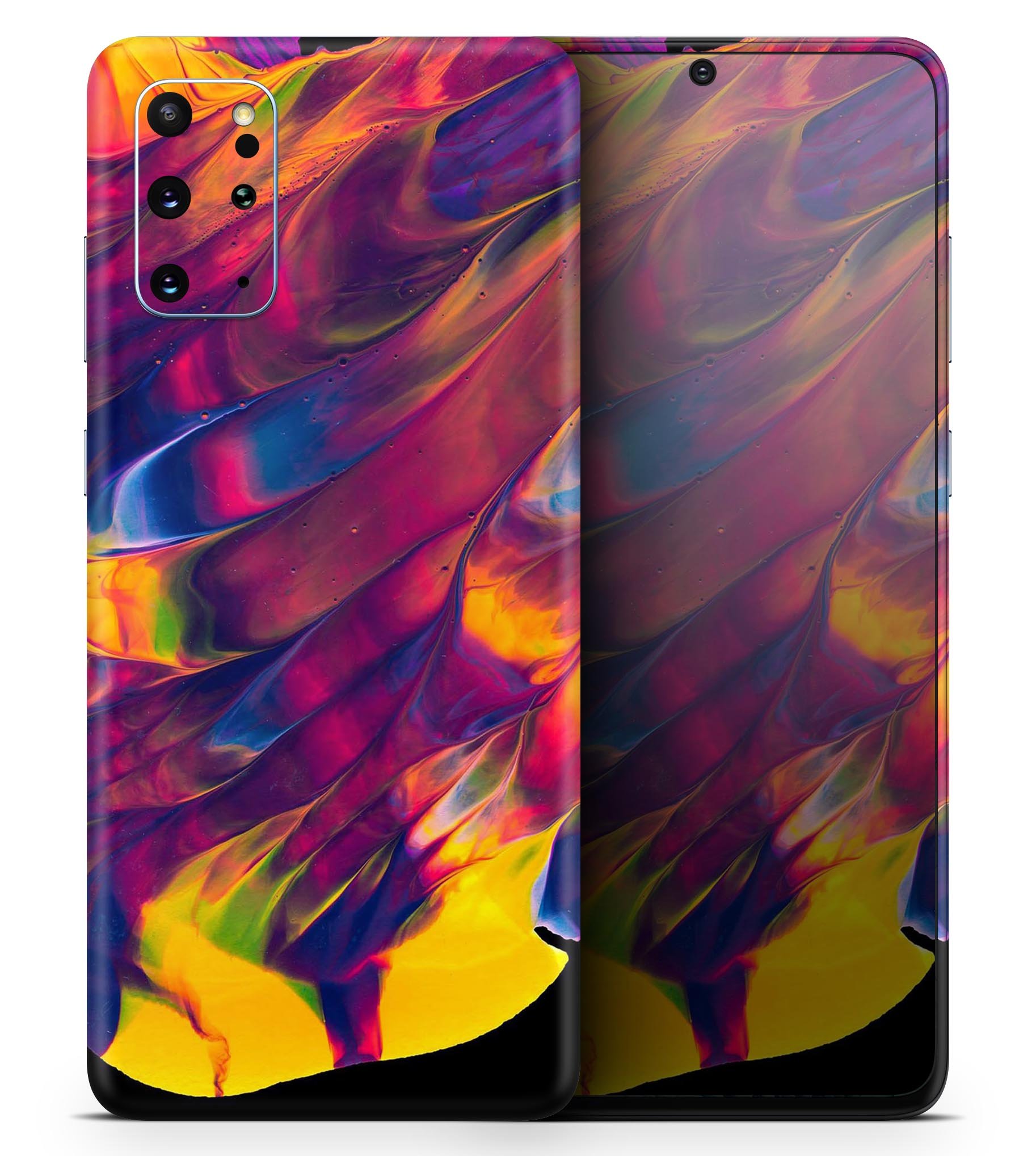 Liquid Abstract Paint V78 skin for Samsung Galaxy S-Series, showcasing vibrant design and premium vinyl material.