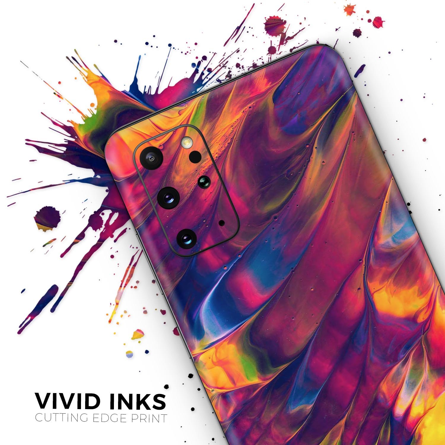 Liquid Abstract Paint V78 skin for Samsung Galaxy S-Series, showcasing vibrant design and premium vinyl material.