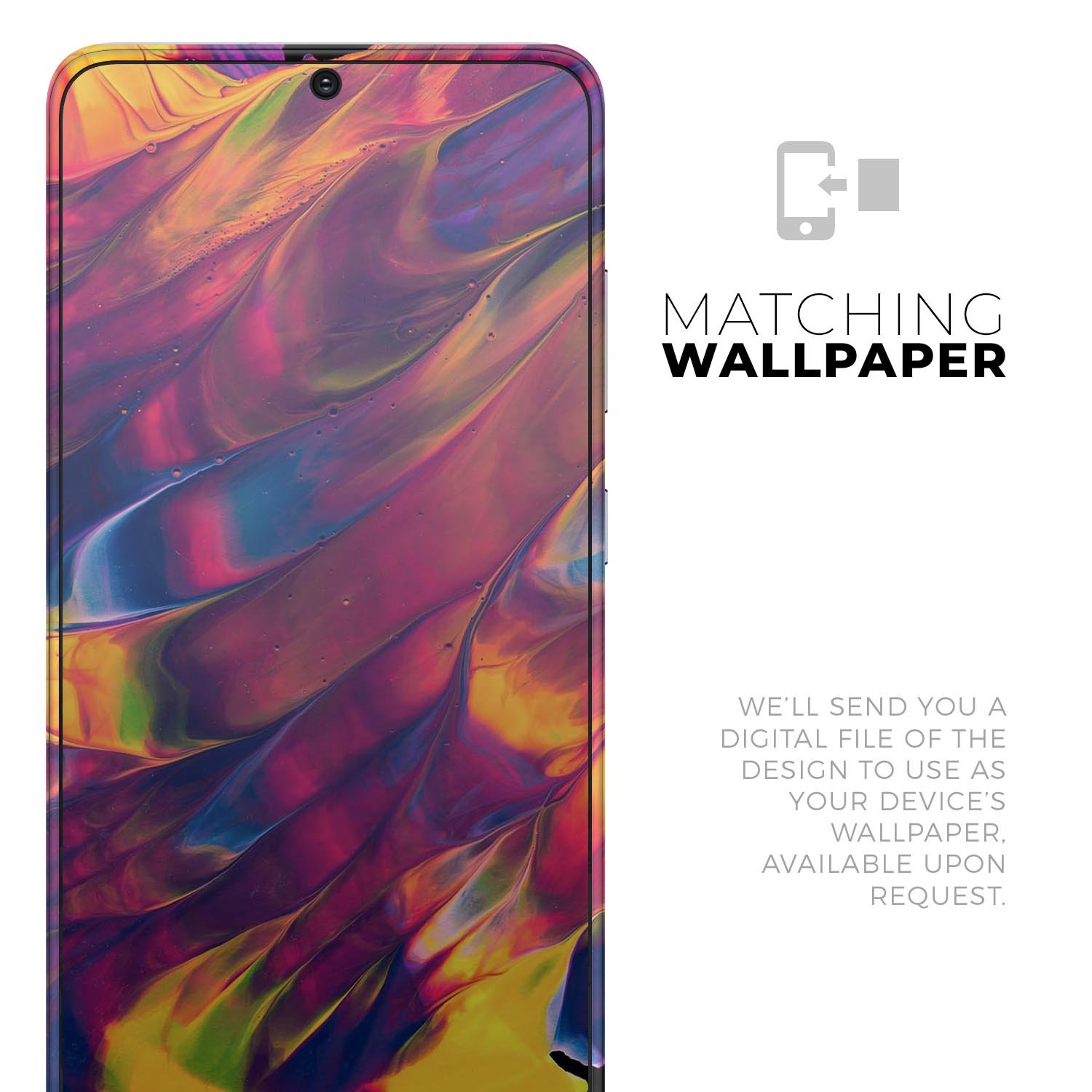 Liquid Abstract Paint V78 skin for Samsung Galaxy S-Series, showcasing vibrant design and premium vinyl material.