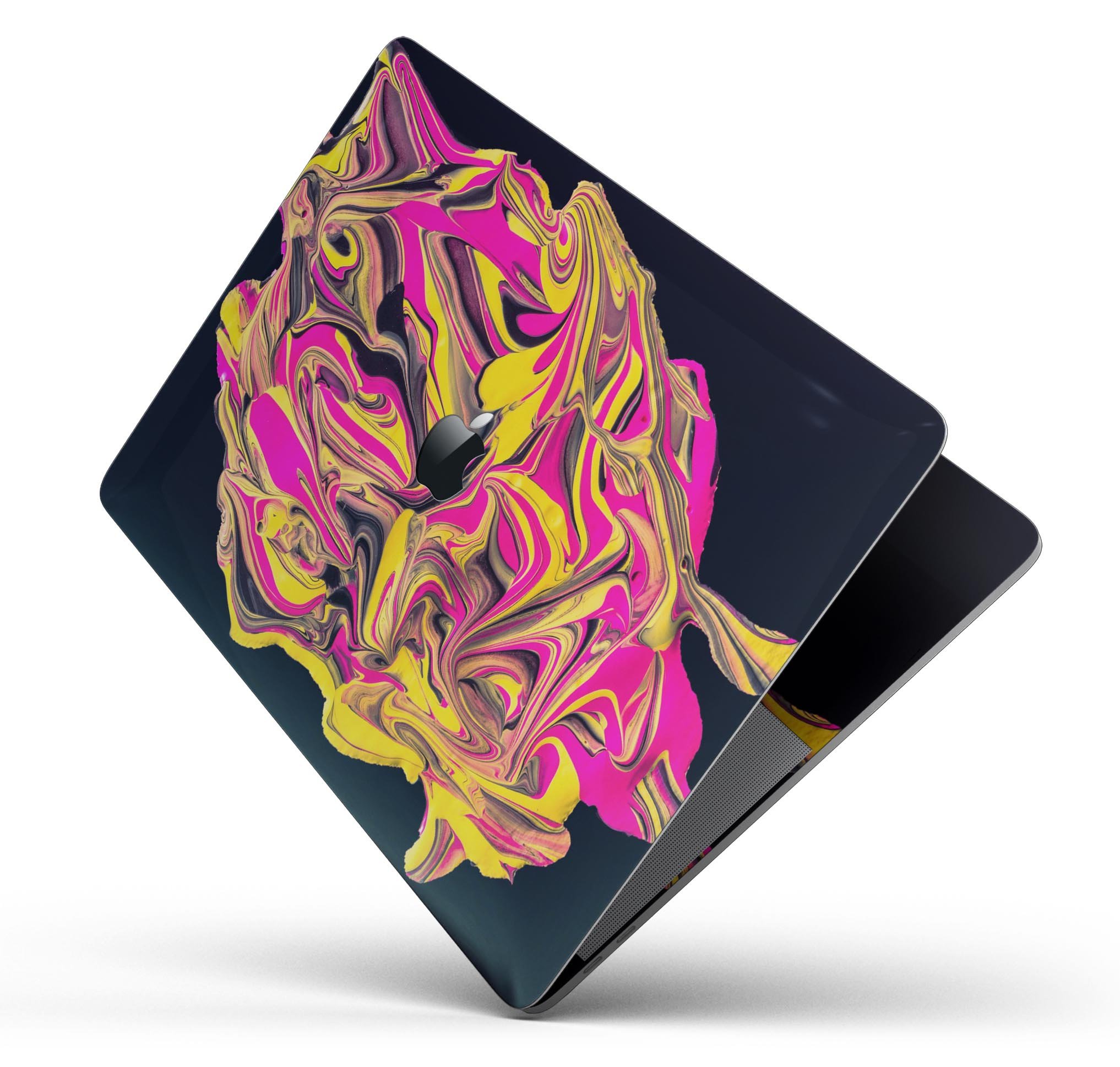 Liquid Abstract Paint V79 skin decal wrap kit for MacBook, showcasing vibrant colors and a sleek design.