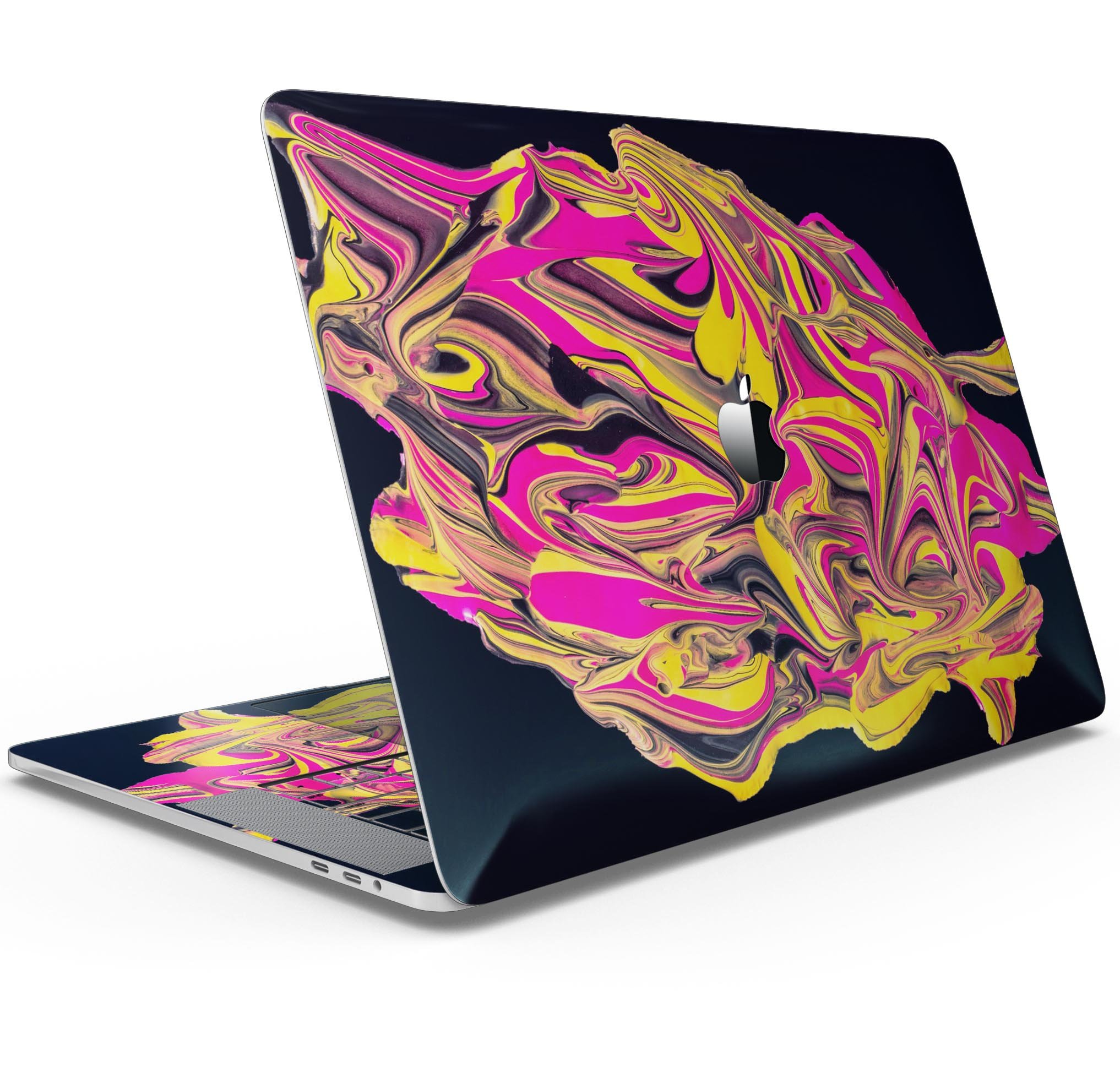 Liquid Abstract Paint V79 skin decal wrap kit for MacBook, showcasing vibrant colors and a sleek design.