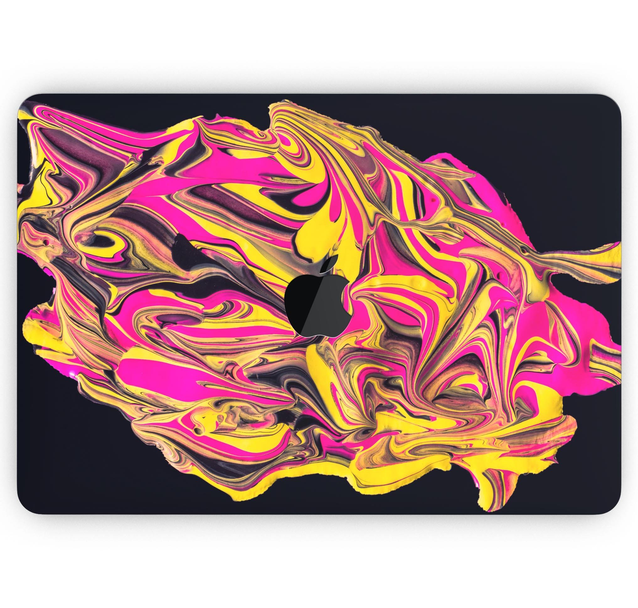 Liquid Abstract Paint V79 skin decal wrap kit for MacBook, showcasing vibrant colors and a sleek design.