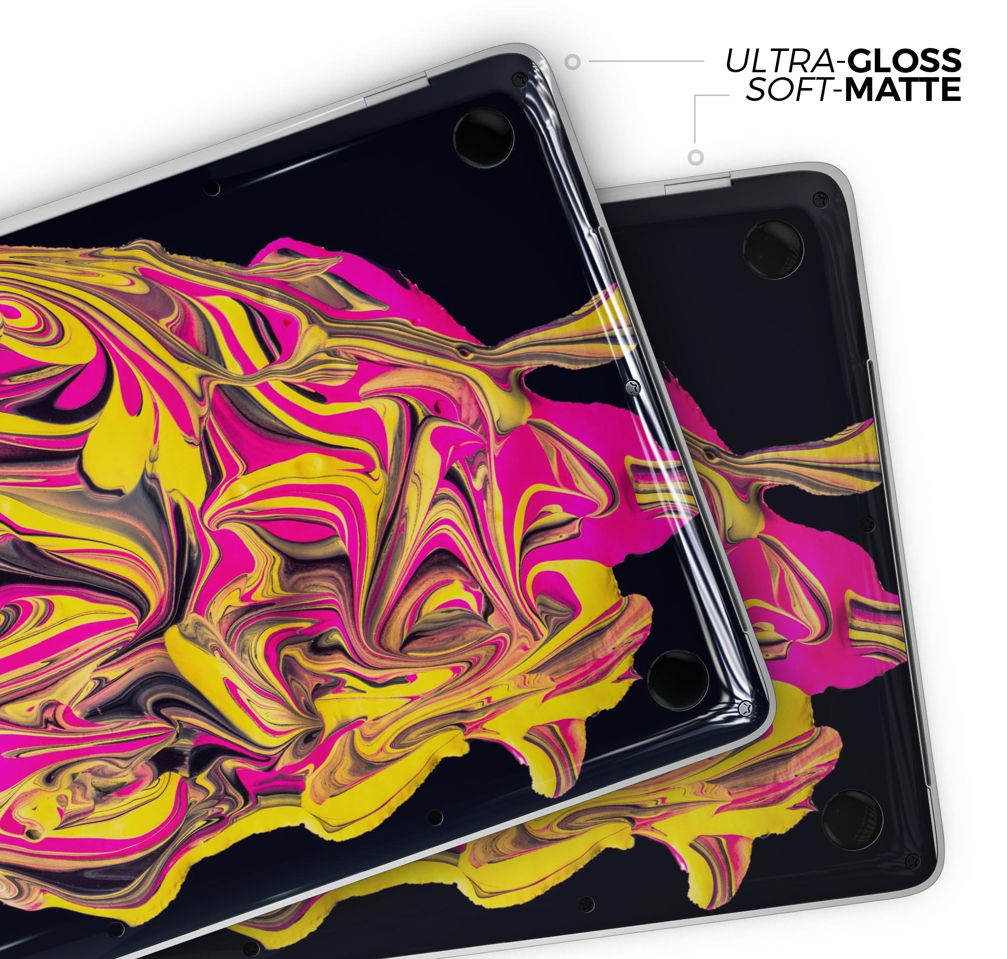 Liquid Abstract Paint V79 skin decal wrap kit for MacBook, showcasing vibrant colors and a sleek design.