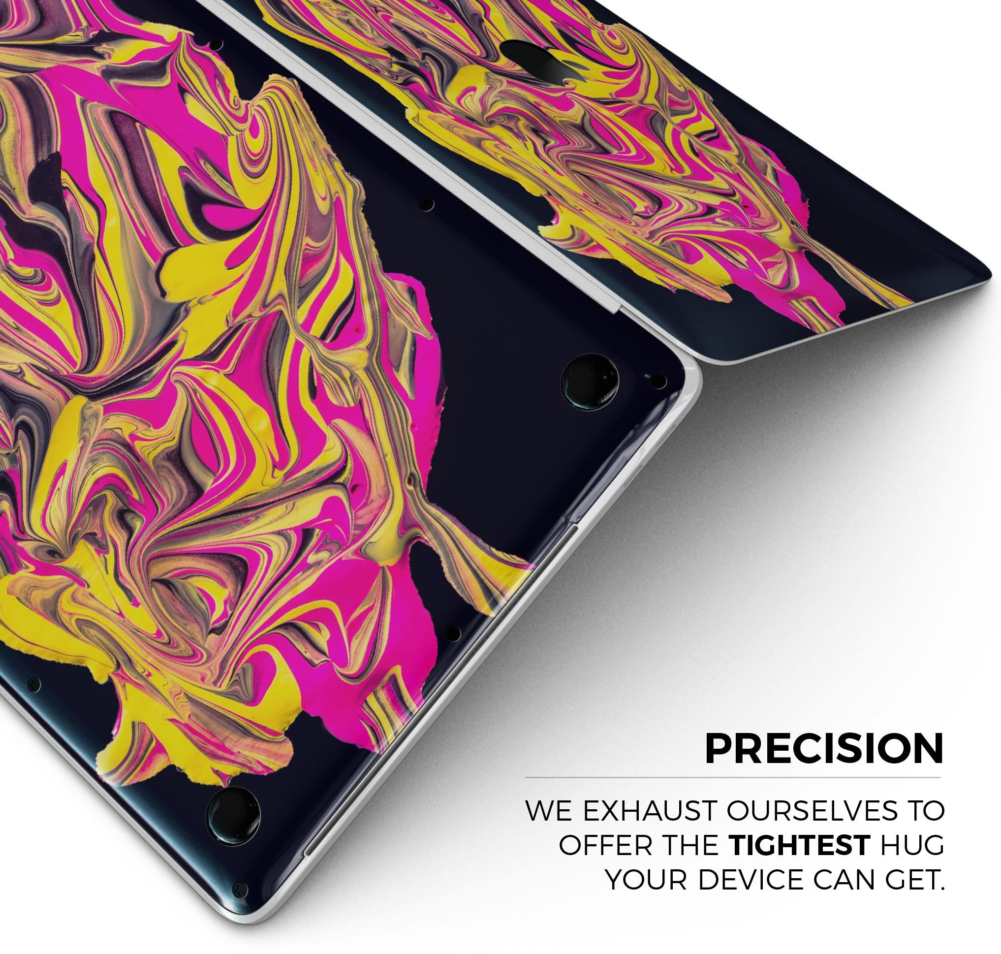 Liquid Abstract Paint V79 skin decal wrap kit for MacBook, showcasing vibrant colors and a sleek design.