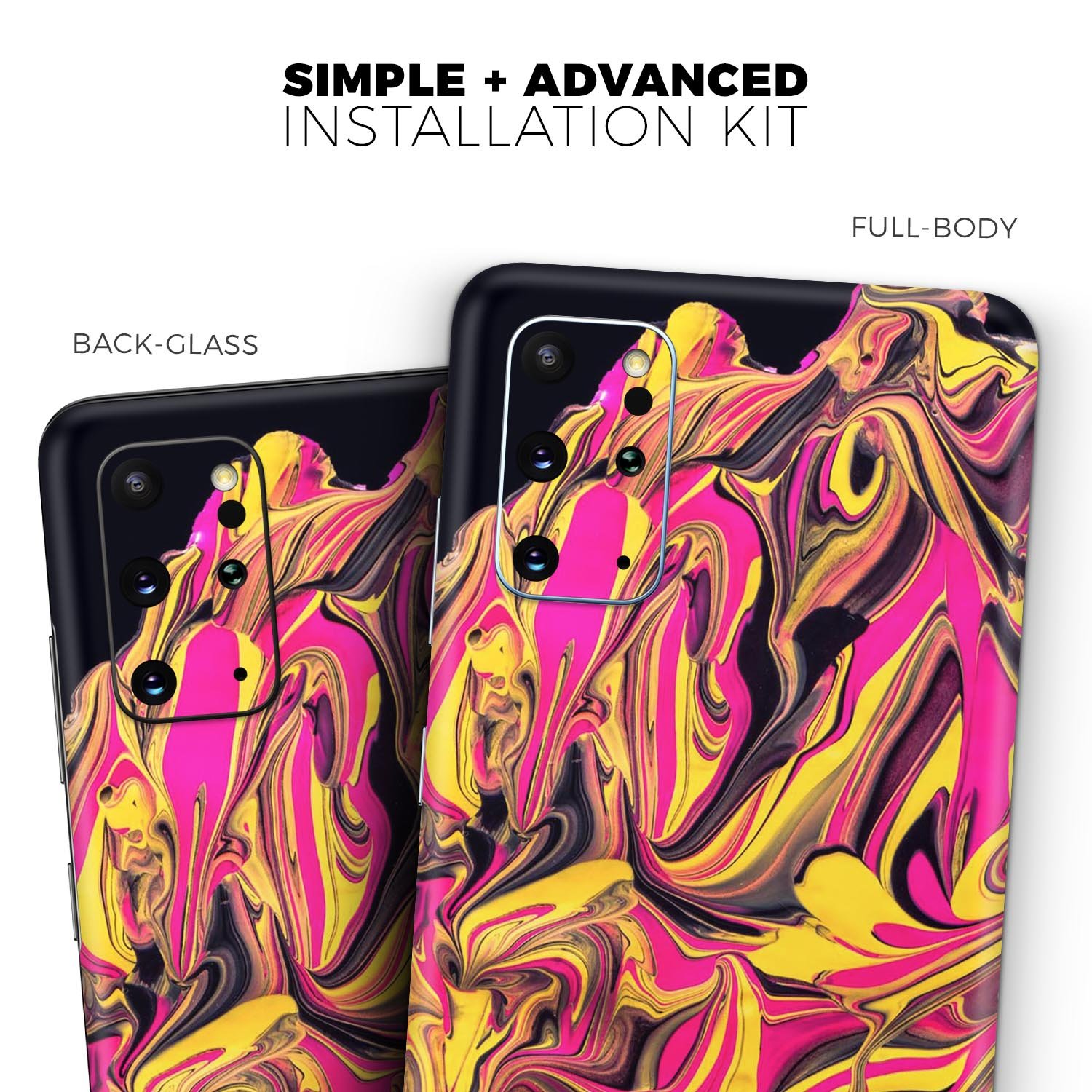 Liquid Abstract Paint V79 skin for Samsung Galaxy S-Series, showcasing vibrant colors and a sleek design, perfect for personalizing your device.