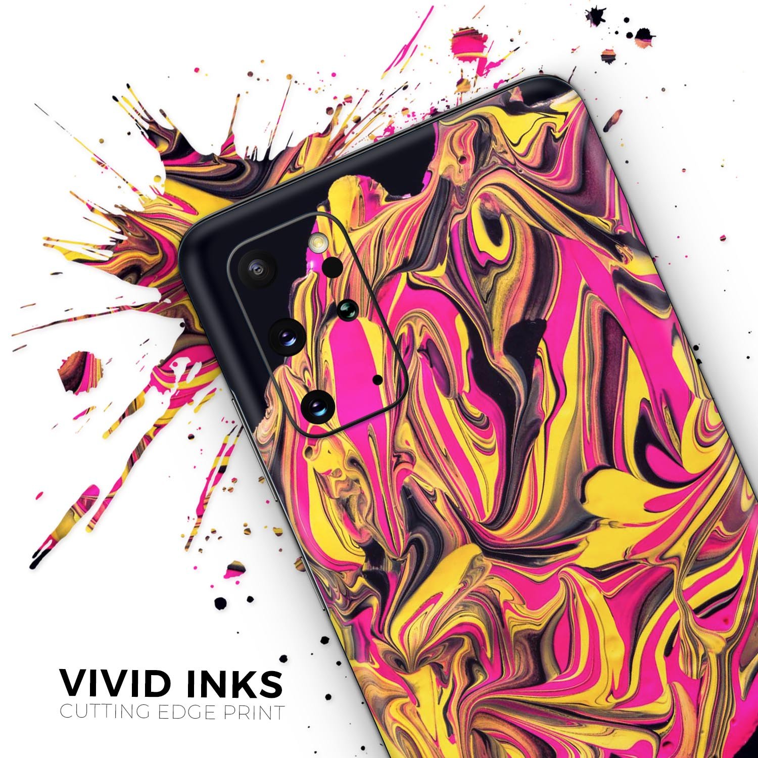 Liquid Abstract Paint V79 skin for Samsung Galaxy S-Series, showcasing vibrant colors and a sleek design, perfect for personalizing your device.