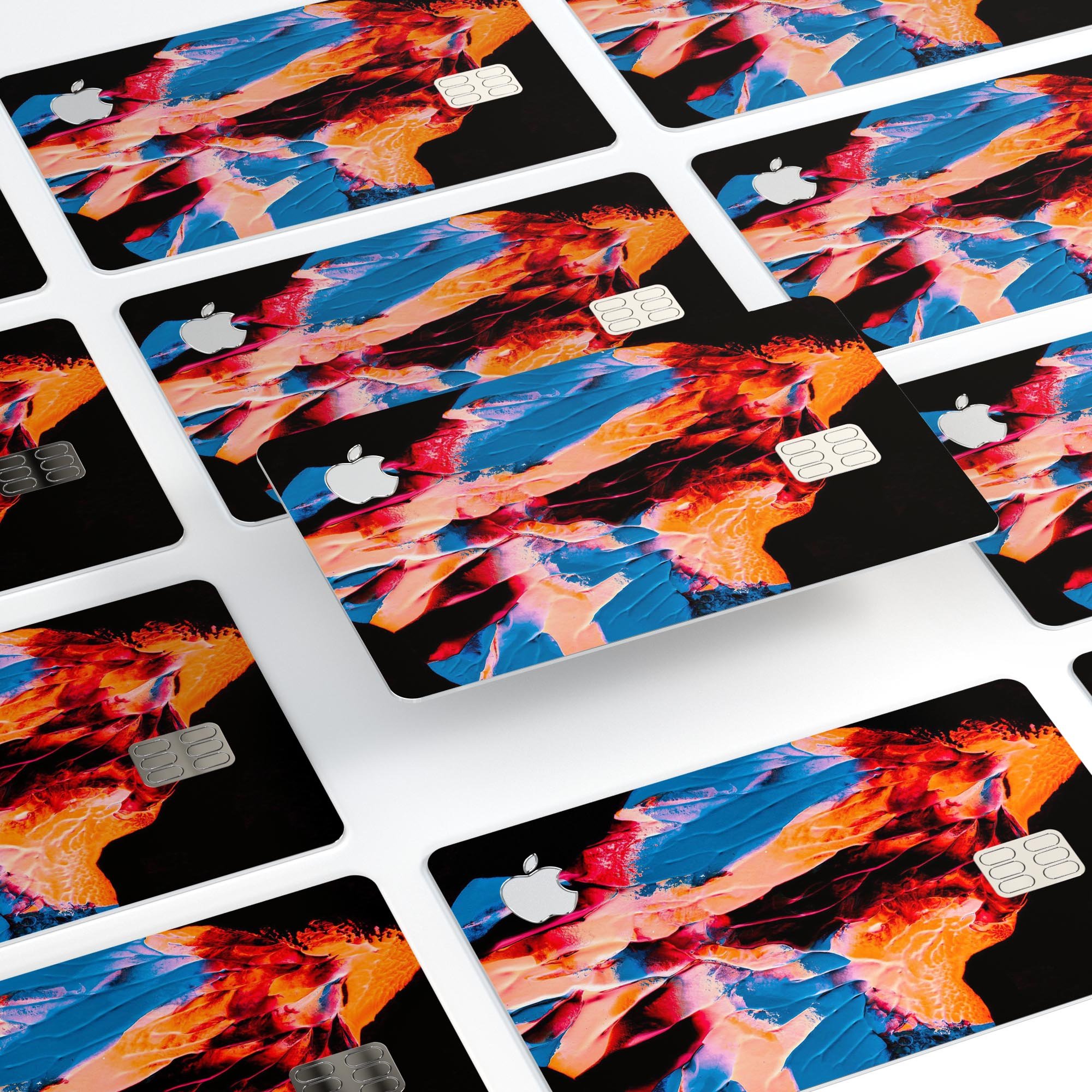 Liquid Abstract Paint V8 skin for Apple Card, showcasing premium vinyl design with bubble-free installation feature.
