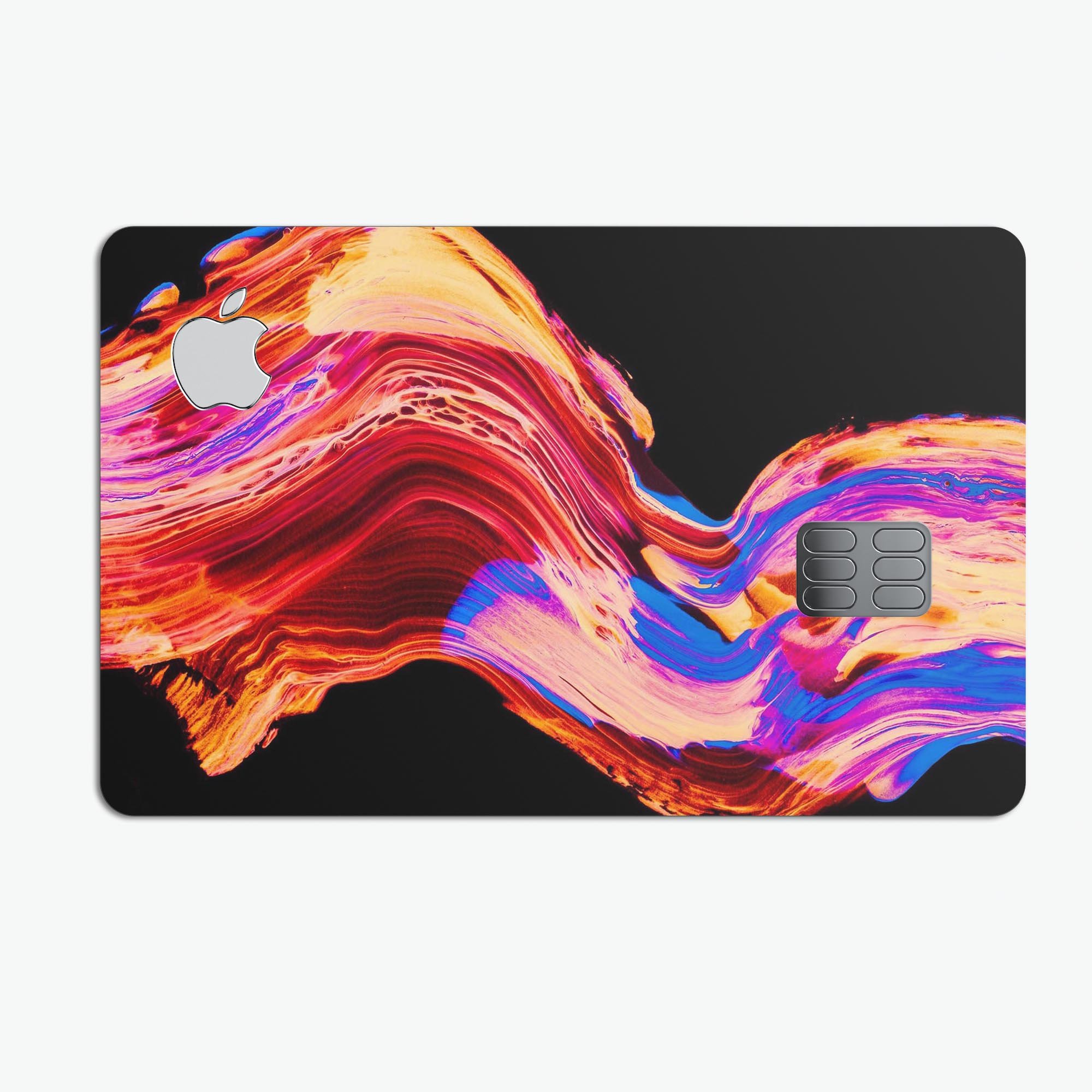 Liquid Abstract Paint V80 skin kit for Apple Card, showcasing premium vinyl design and protective features.